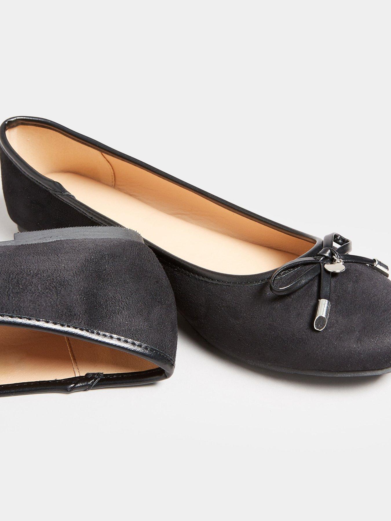 Image 4 of 4 of Long Tall Sally Long Tall Sally Suedette Ballerina Black