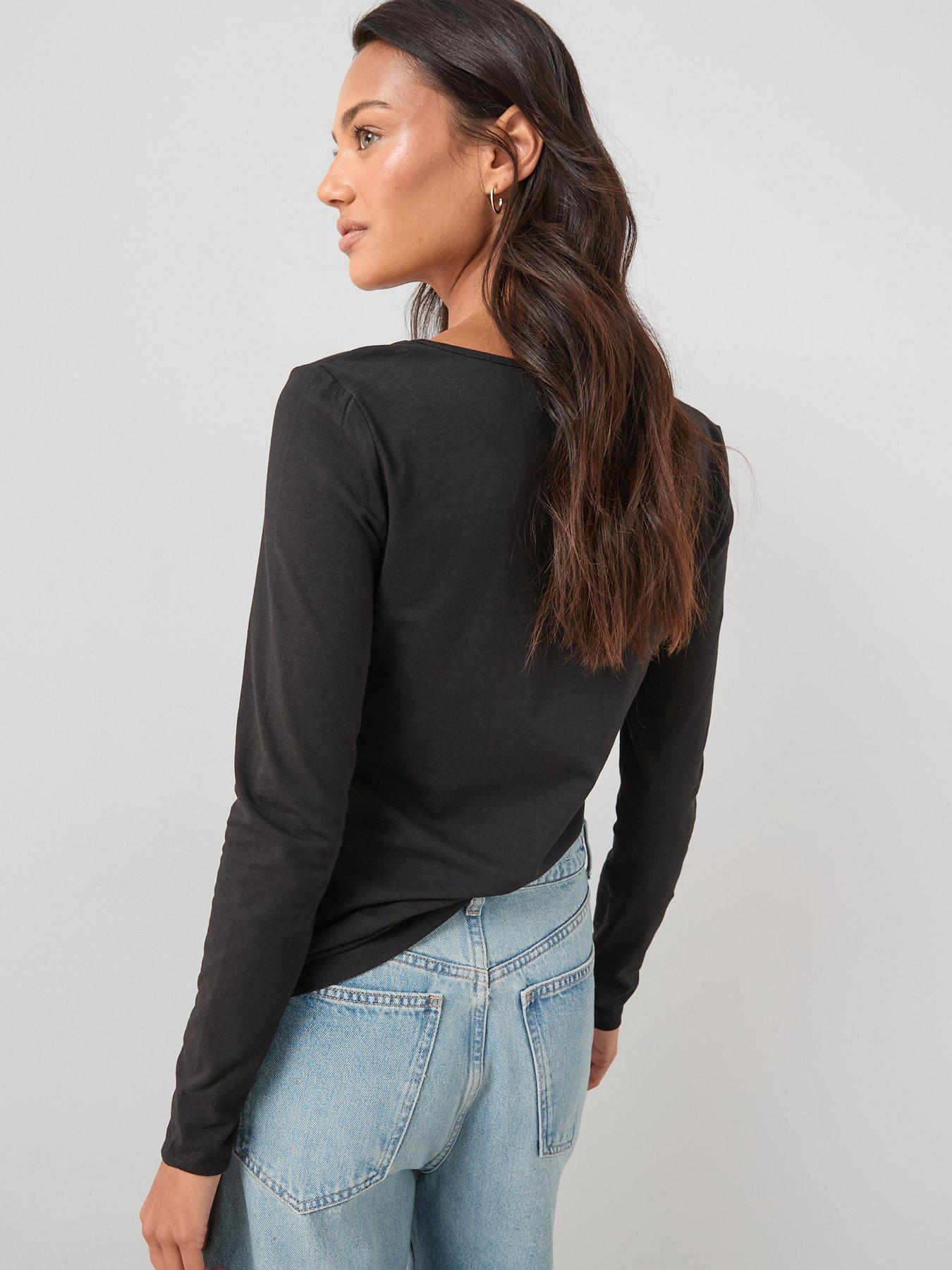 Image 3 of 7 of The Very Collection 2 Pack Stretch V-neck Long Sleeve T-shirt - Multi