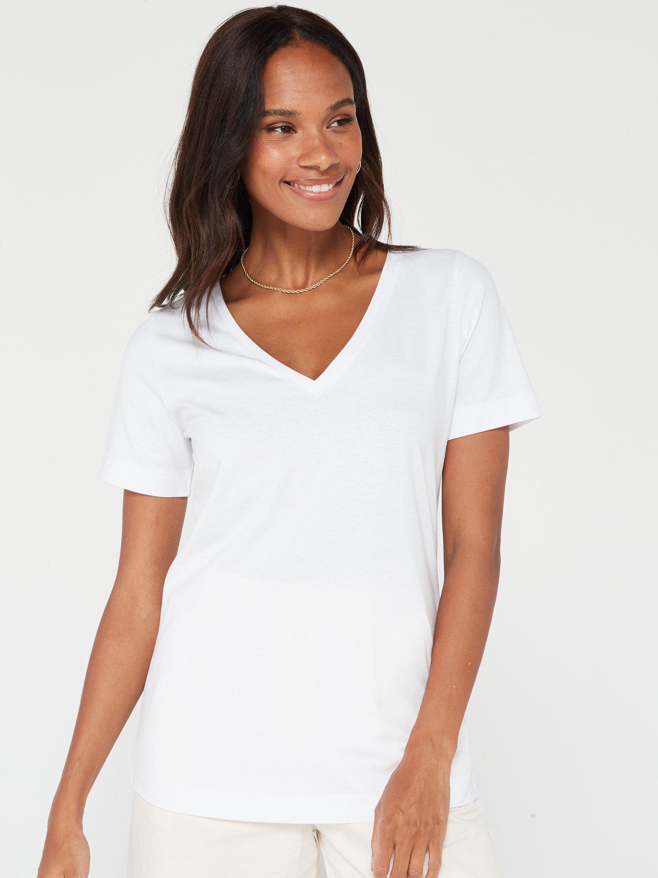 Image 7 of 7 of V by Very 2 Pack Basic V Neck T-Shirts - Multi