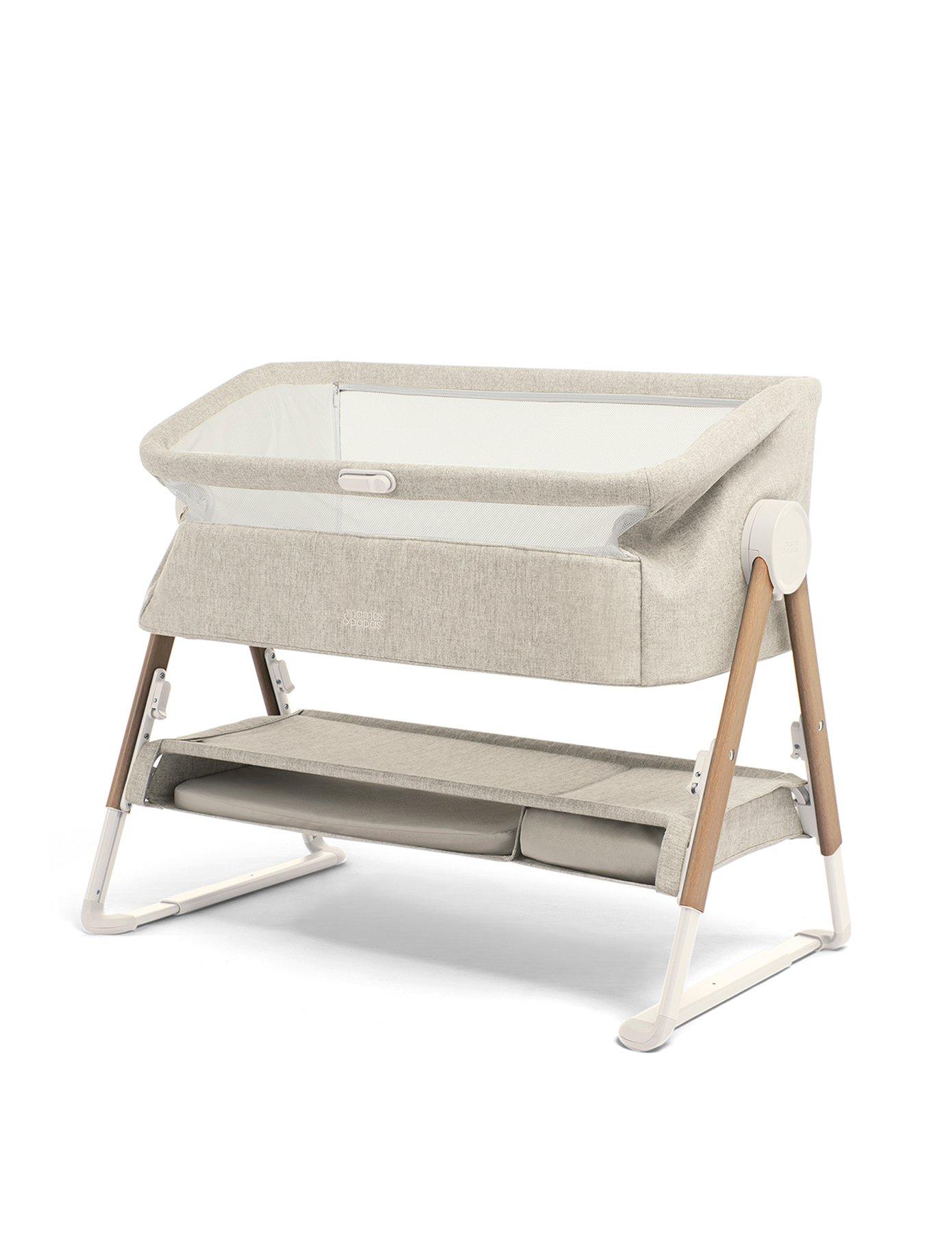 mamas-papas-lua-bedside-crib-beigestillFront