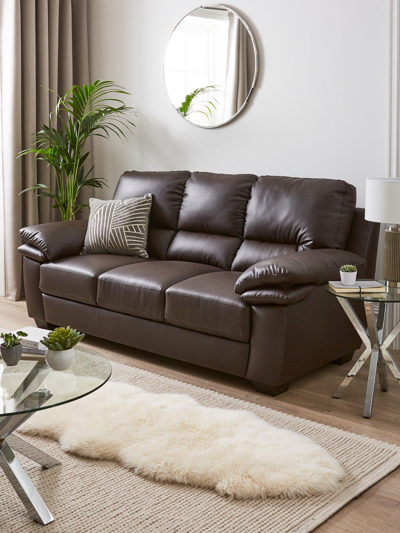 Image 1 of 6 of The Very Collection Verona&nbsp;Faux Leather 3 Seater Sofa&nbsp;- FSC&reg; Certified