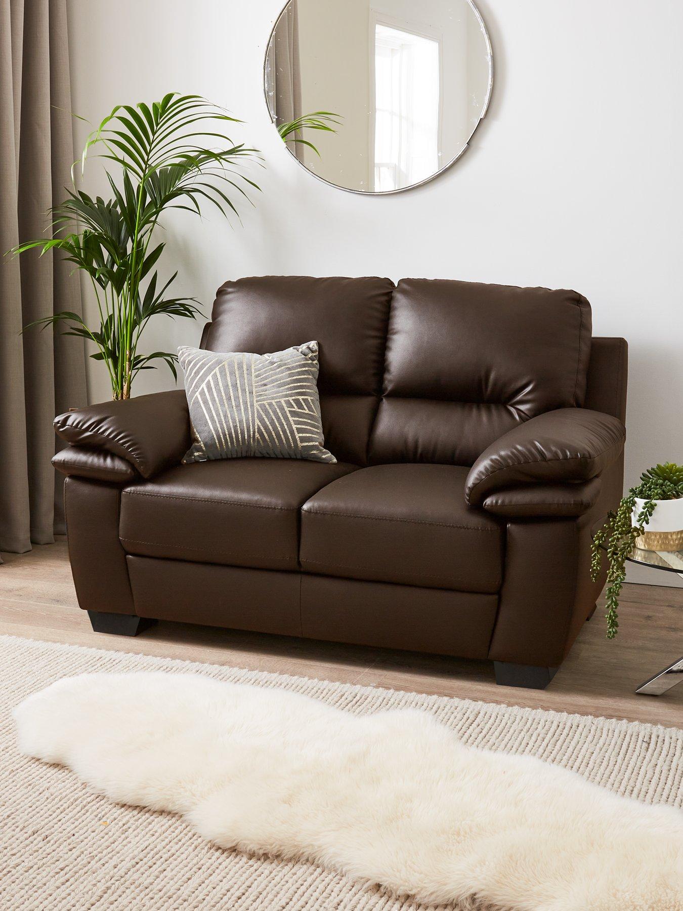 Chocolate brown 2 on sale seater sofa