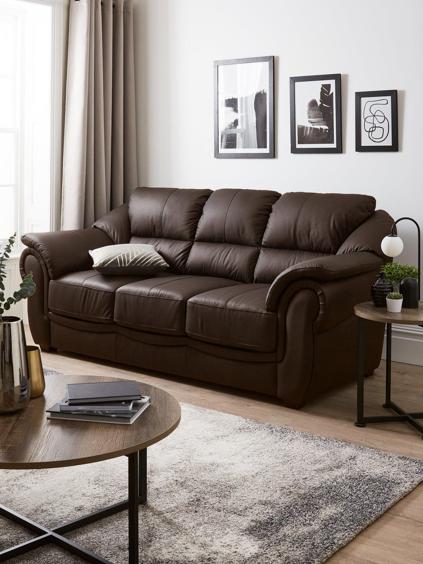 Image 1 of 5 of The Very Collection Naples Italian Leather 3 Seater Sofa