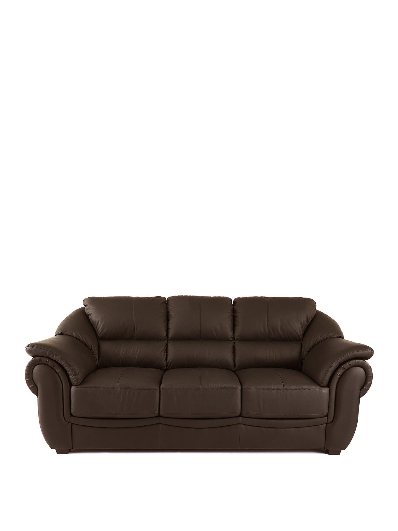 very-home-naples-leather-3-seater-sofastillFront