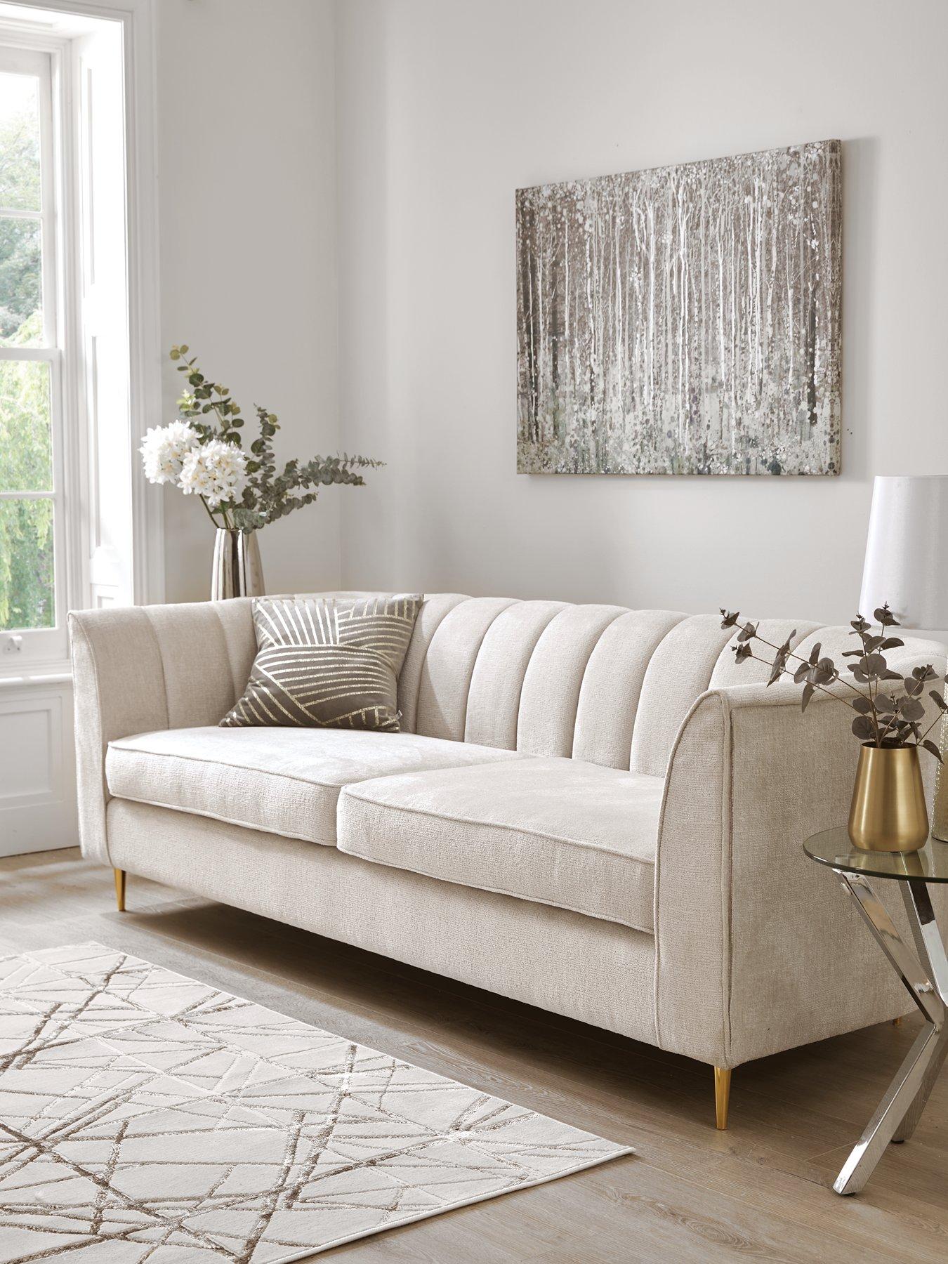 The Very Collection Guild Fabric 3 Seater Sofa - Ivory