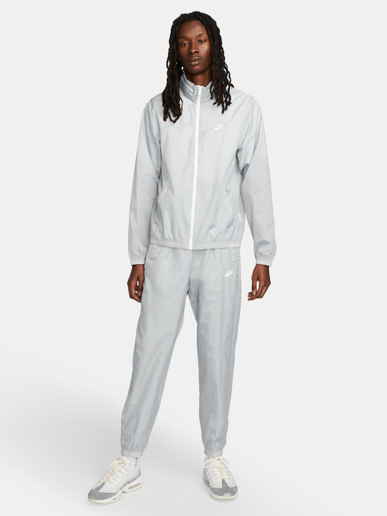 Nike tracksuit 2025 grey and white