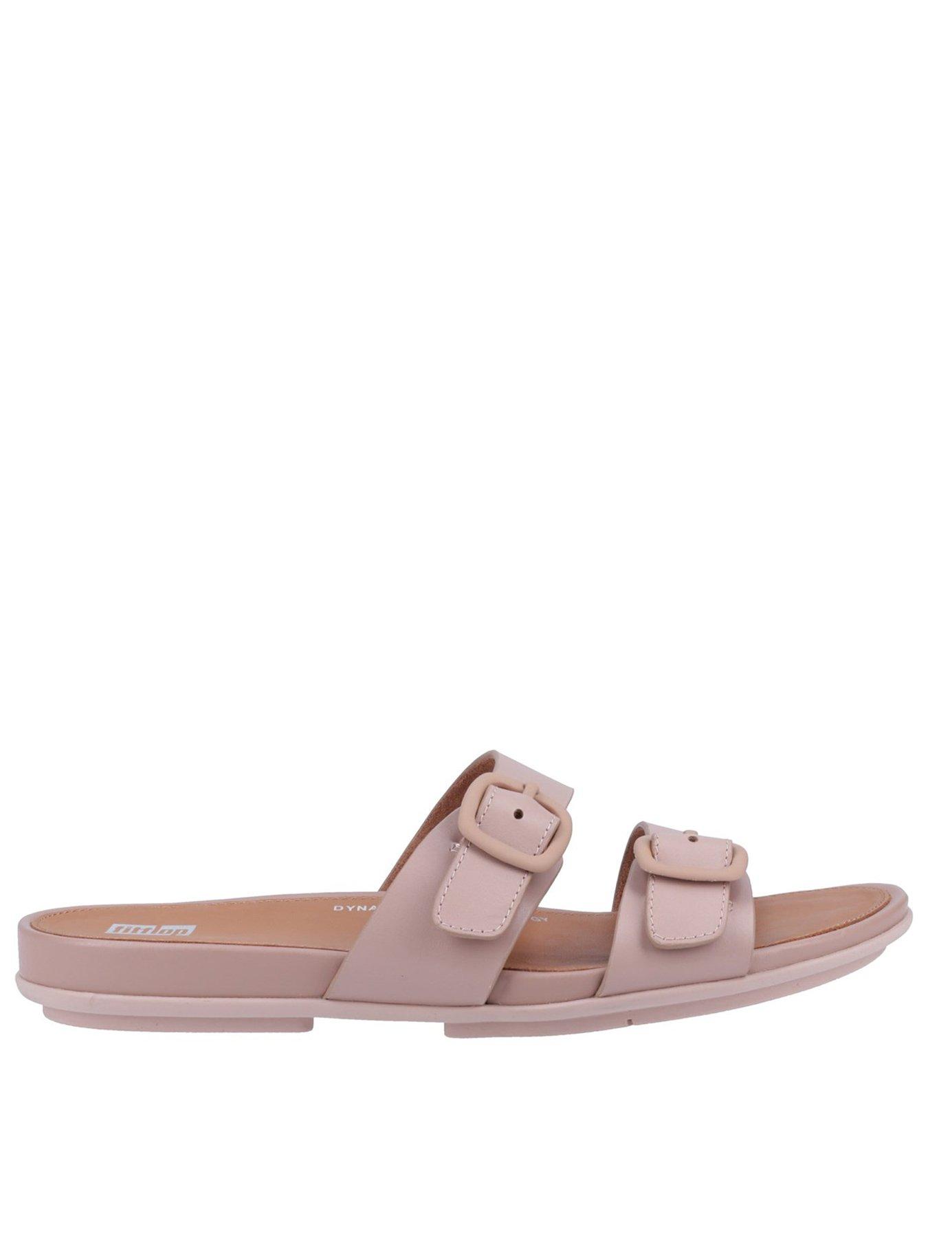 undefined Fitflop Gracie Rubber-buckle Two-bar Leather Slides - Beige