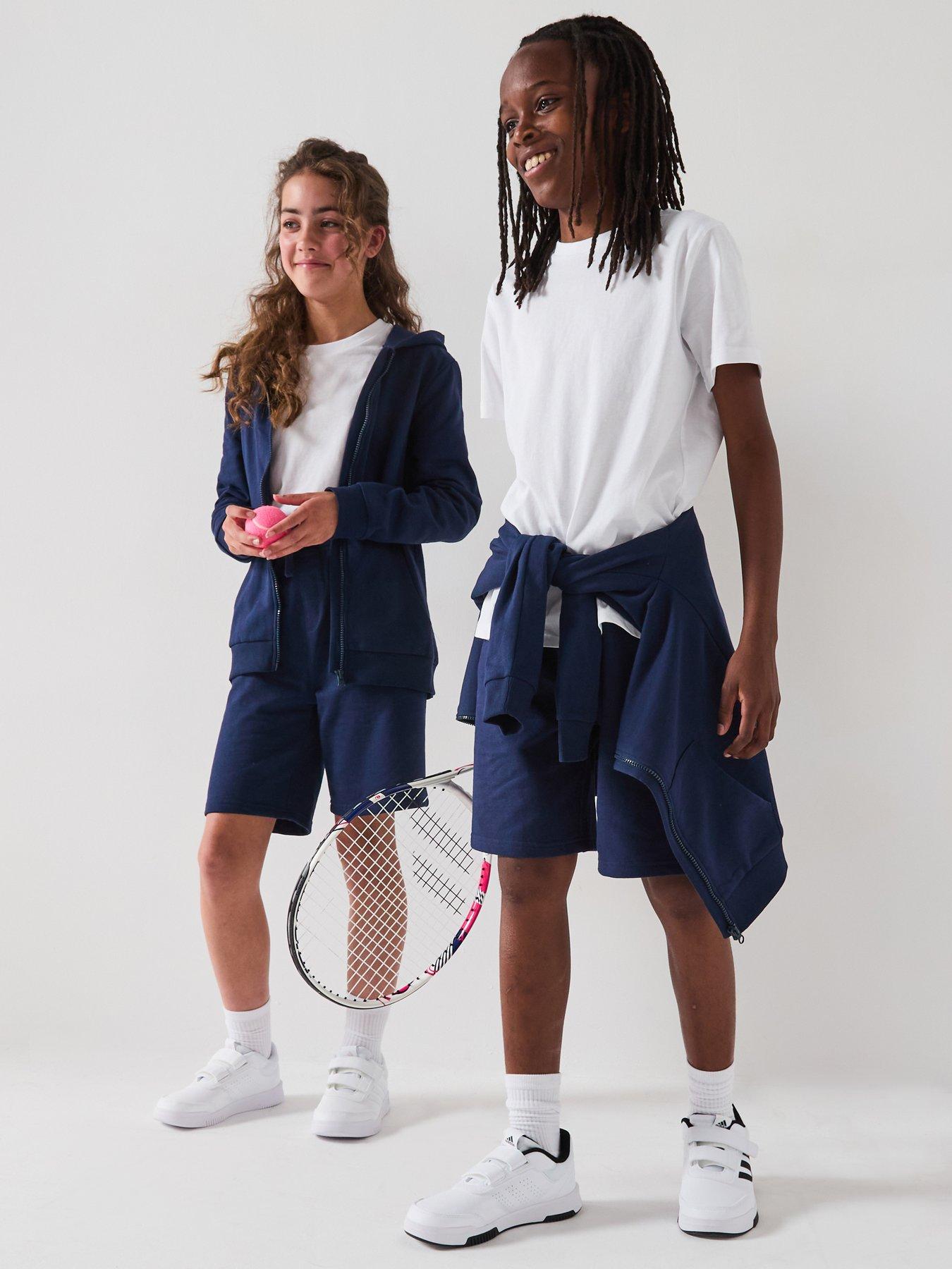 Image 1 of 6 of The Very Collection Unisex Drawstring Cotton-Blend Jogger Shorts - Navy