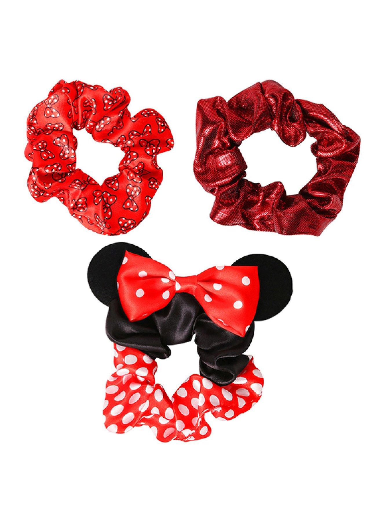 disney-minnie-mouse-red-amp-black-3-piece-hair-scrunchie-set