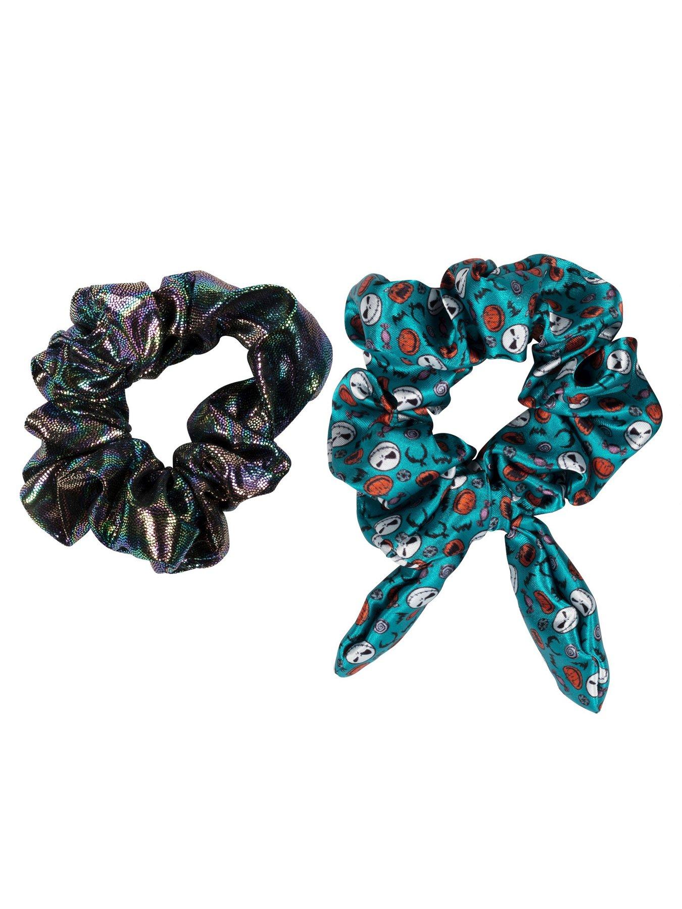 Image 2 of 4 of Disney Nightmare Before Christmas Blue &amp; Black 2 Piece Scrunchie &amp; Earring Set