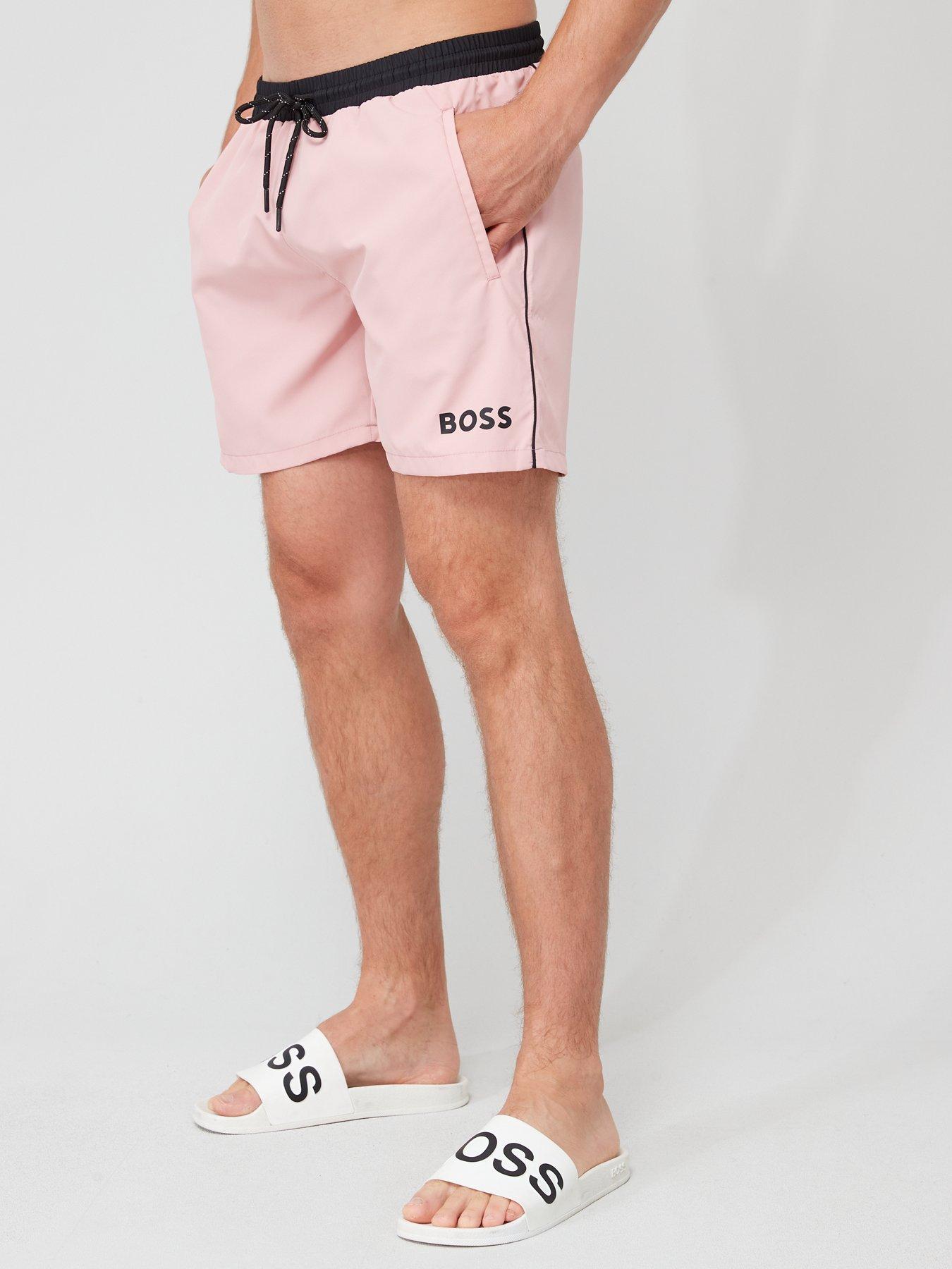 Hugo Boss Manu Monogram-Key-Printed 5 Inseam Swim Trunks