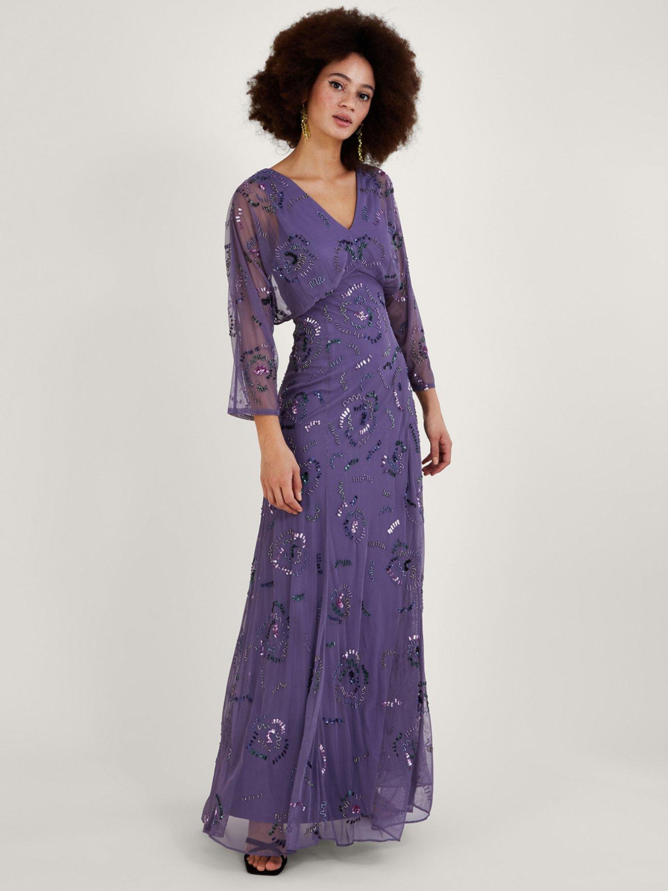 Monsoon Peggy Embellished Maxi Dress - Purple | Very Ireland