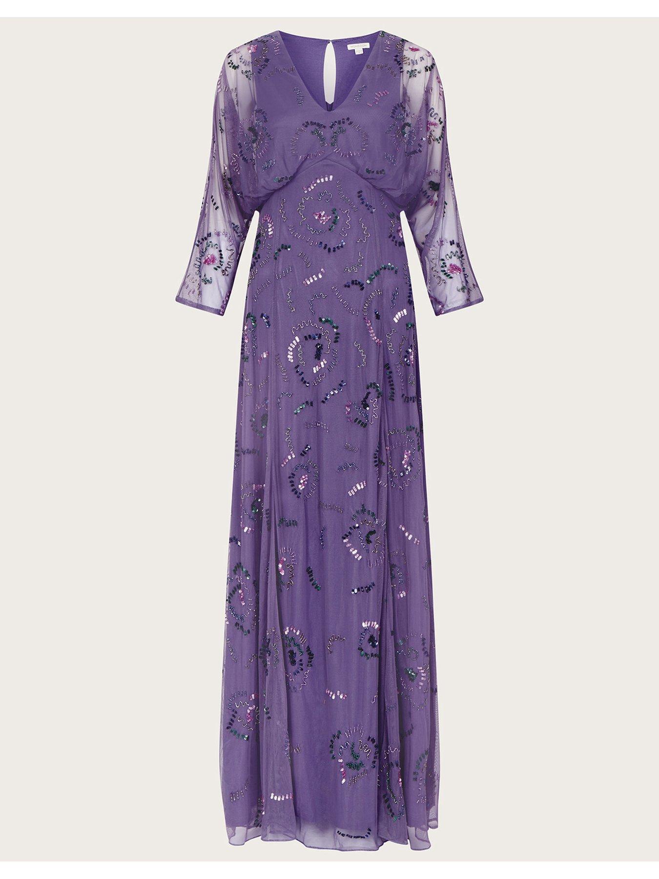 Monsoon Peggy Embellished Maxi Dress - Purple | Very Ireland