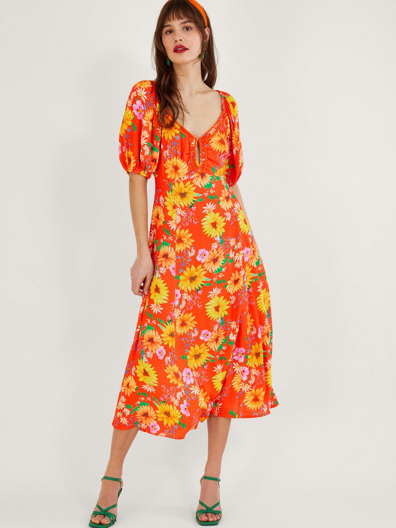 Monsoon orange clearance dress