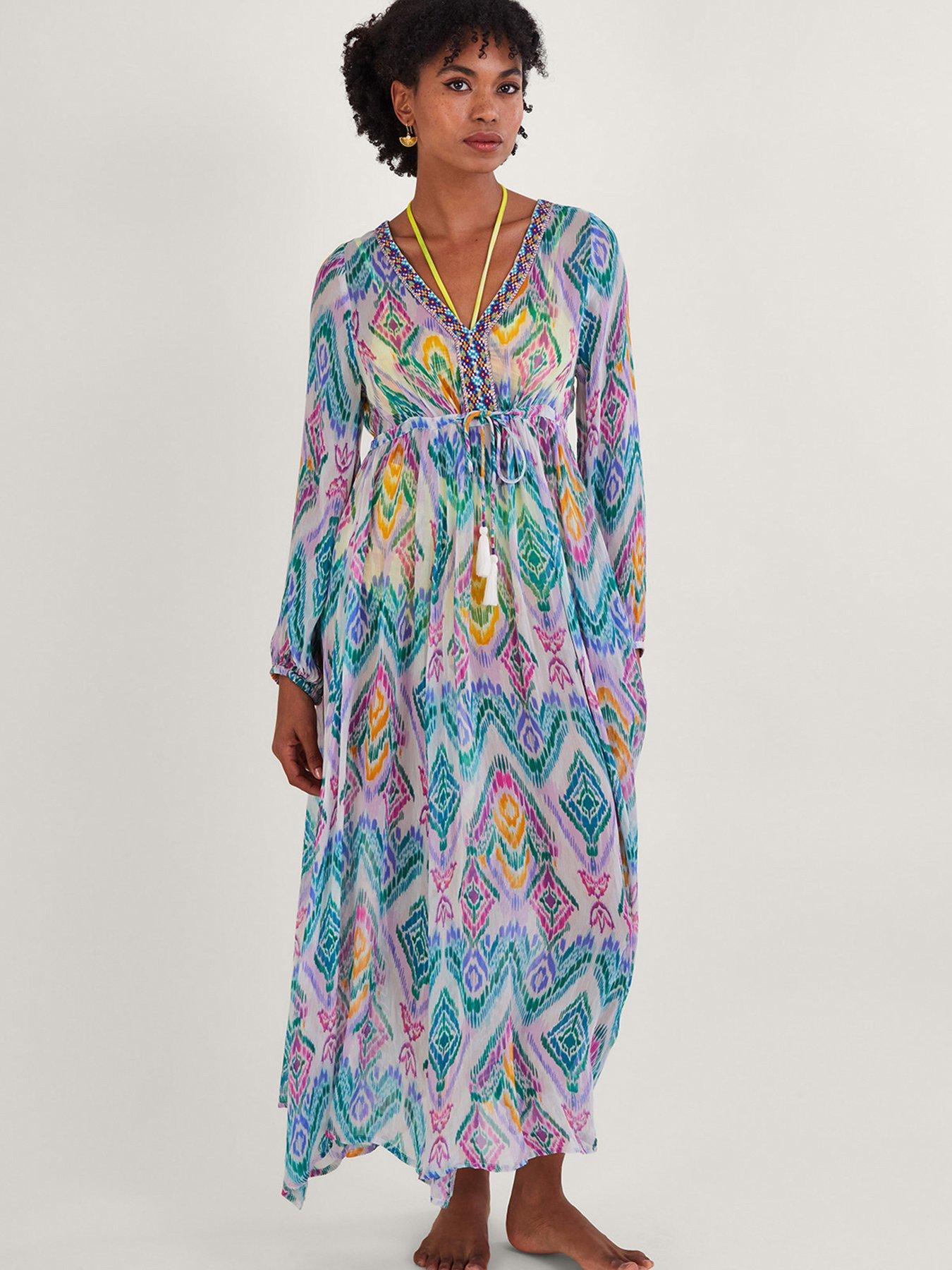 Monsoon Ikat Print Premium Kaftan Dress Very Ireland