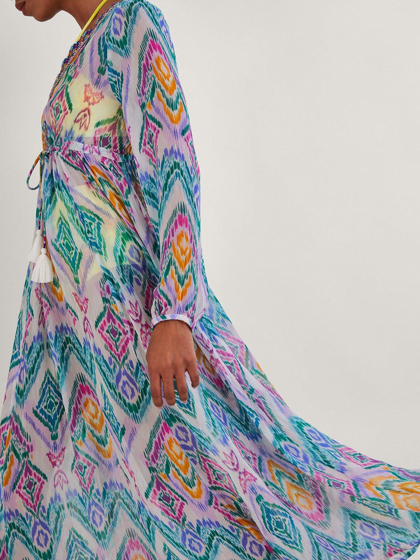 Matcha Ikat Long Kaftan main image 0