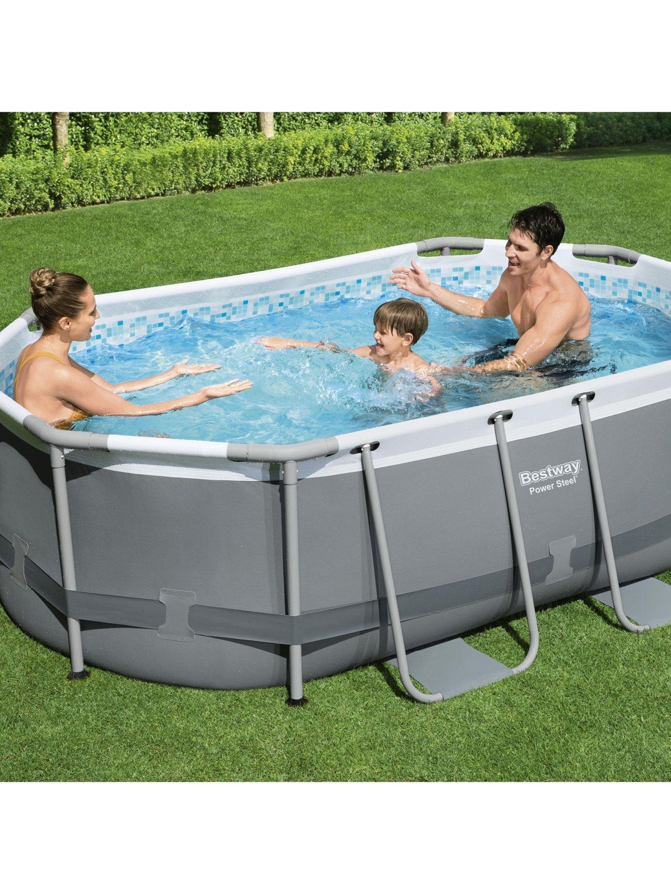 Image 2 of 6 of Bestway 10' x 6'7" x 33" Power Steel Oval Frame Pool Set