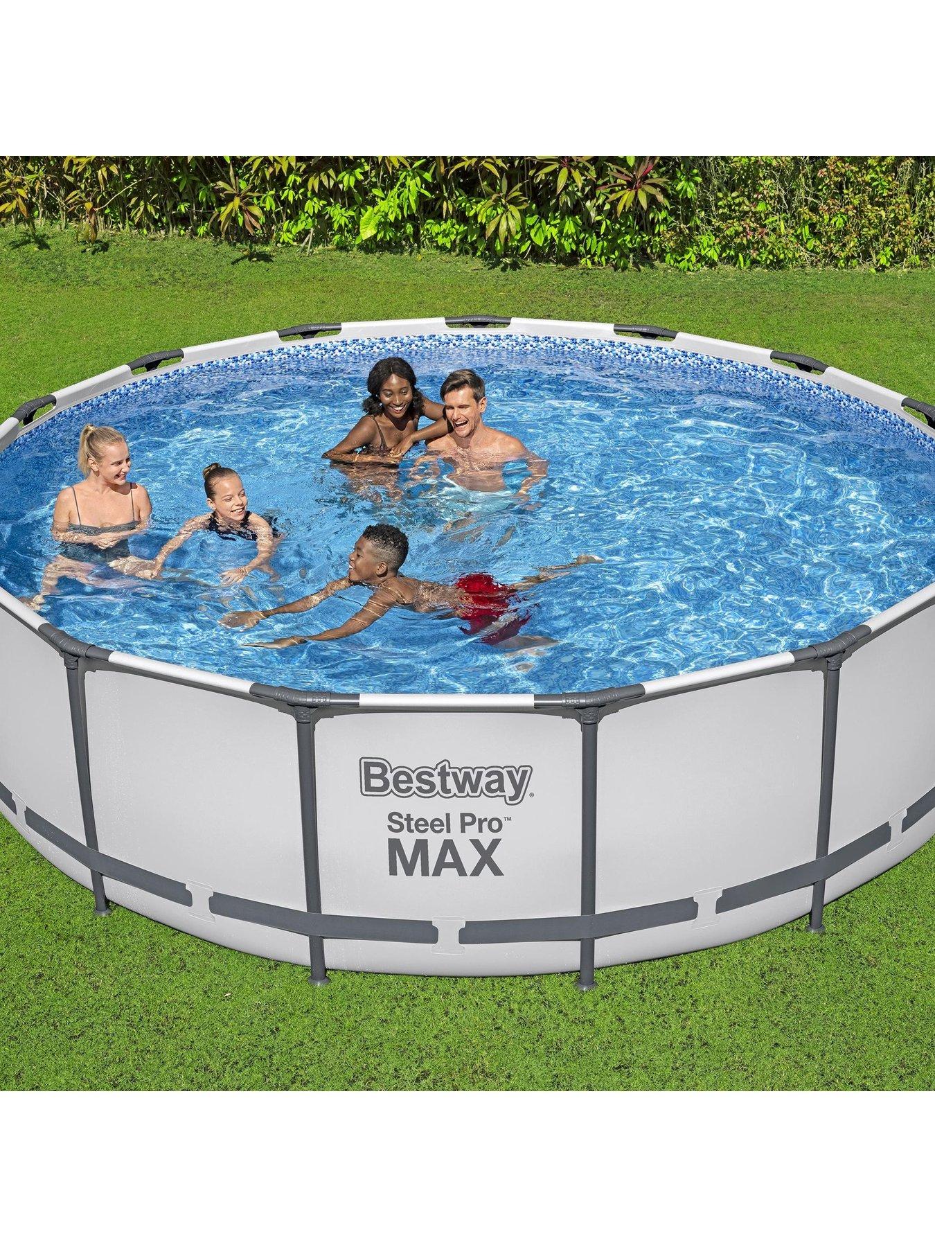 bestway-15ft-steel-pro-max-frame-pool-set-filter-pump-with-ladderback