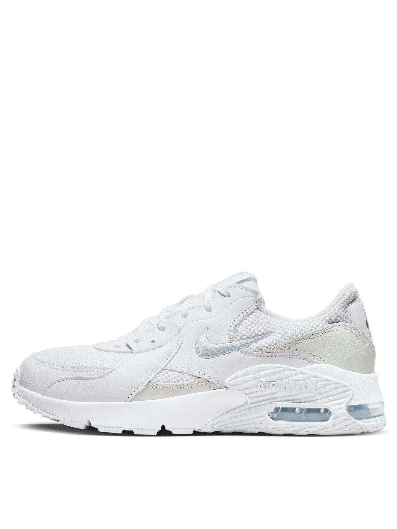 Nike white cheap and silver trainers