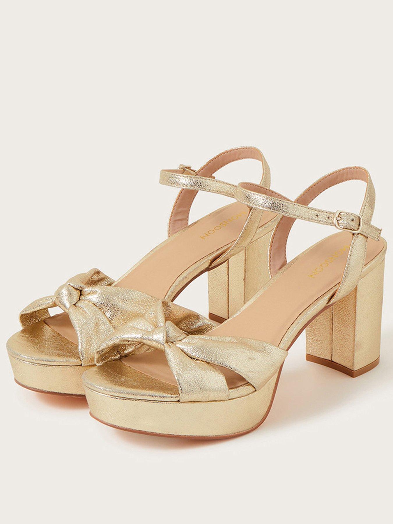 Image 1 of 3 of Monsoon Metallic Twist Knot Platform - Gold