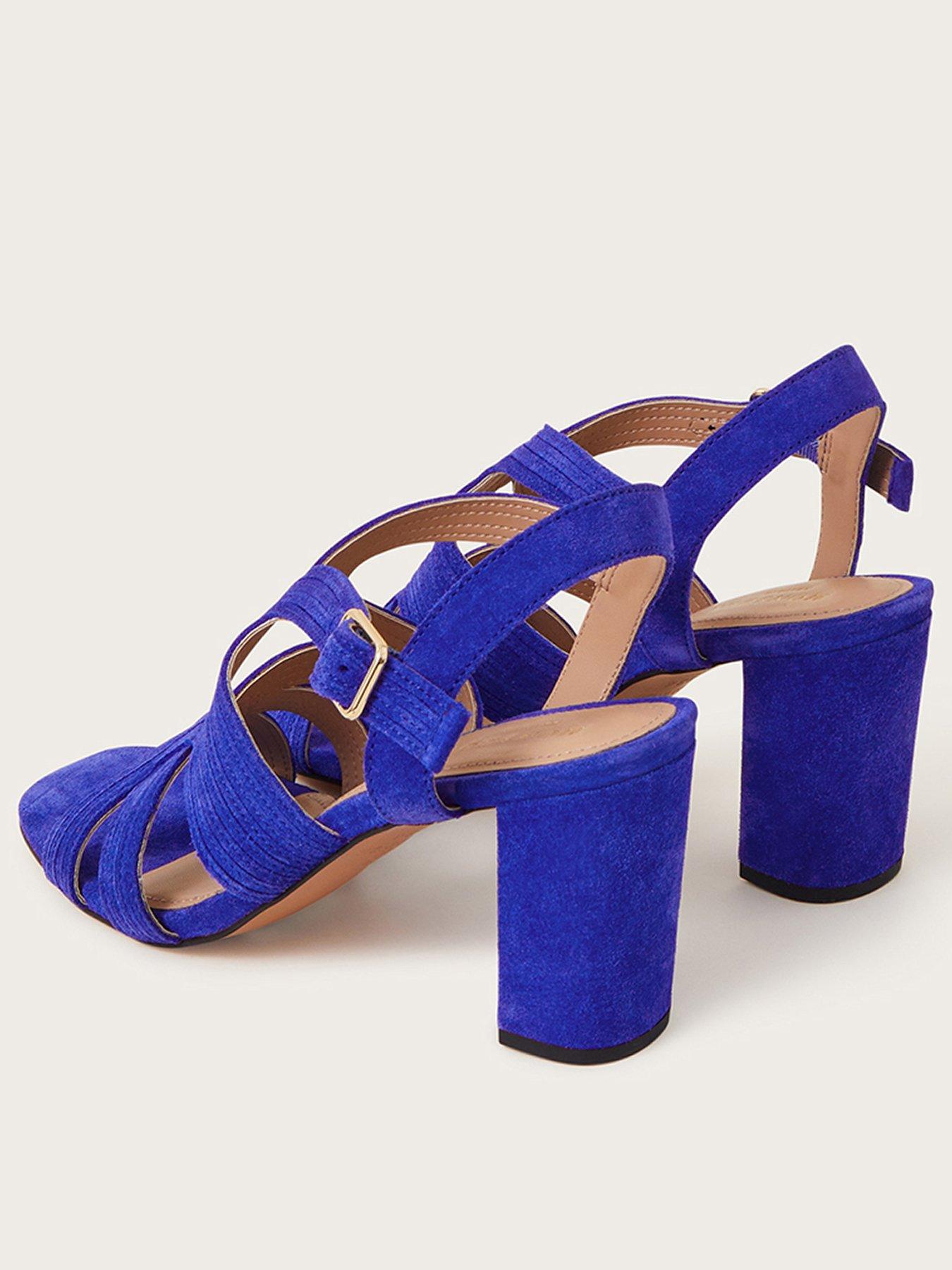 Cobalt blue clearance block heel sandals