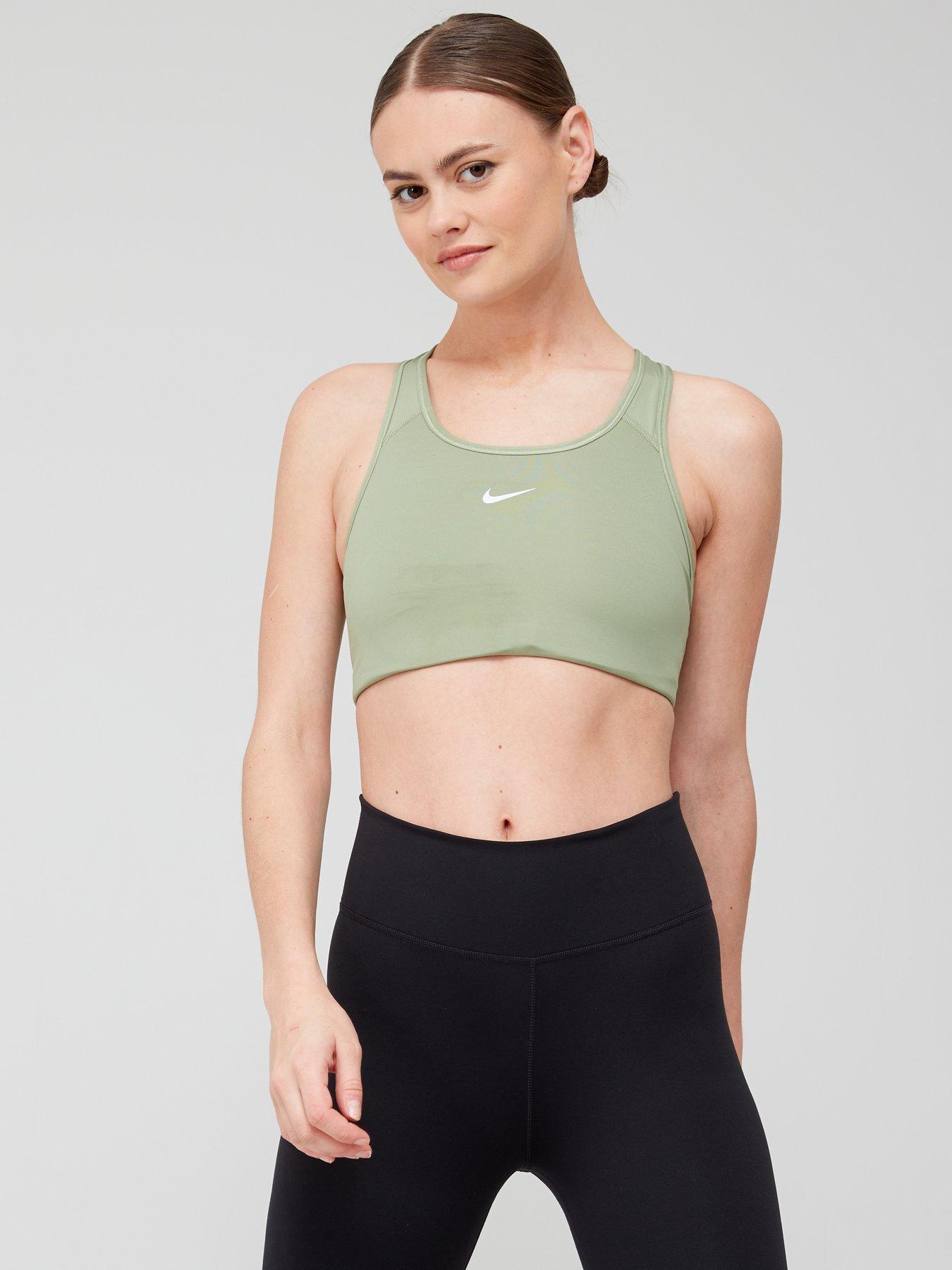 Nike Swoosh Medium Support Padded Sports Bra - Khaki