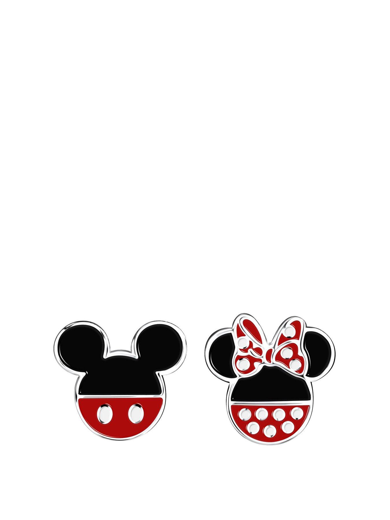 disney-mickey-and-minnie-mouse-black-and-red-sterling-silver-mismatched-stud-earrings