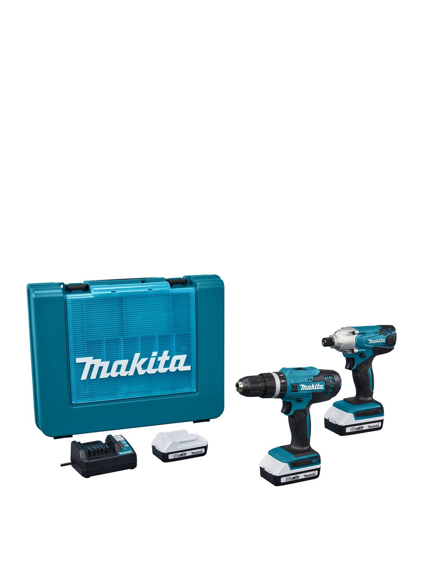 makita-18v-g-series-cordless-hp488dnbspcombi-hammernbspdrillnbspamp-td127dnbspimpact-driver-kit-with-2x-2ah-li-ion-batteriesfront