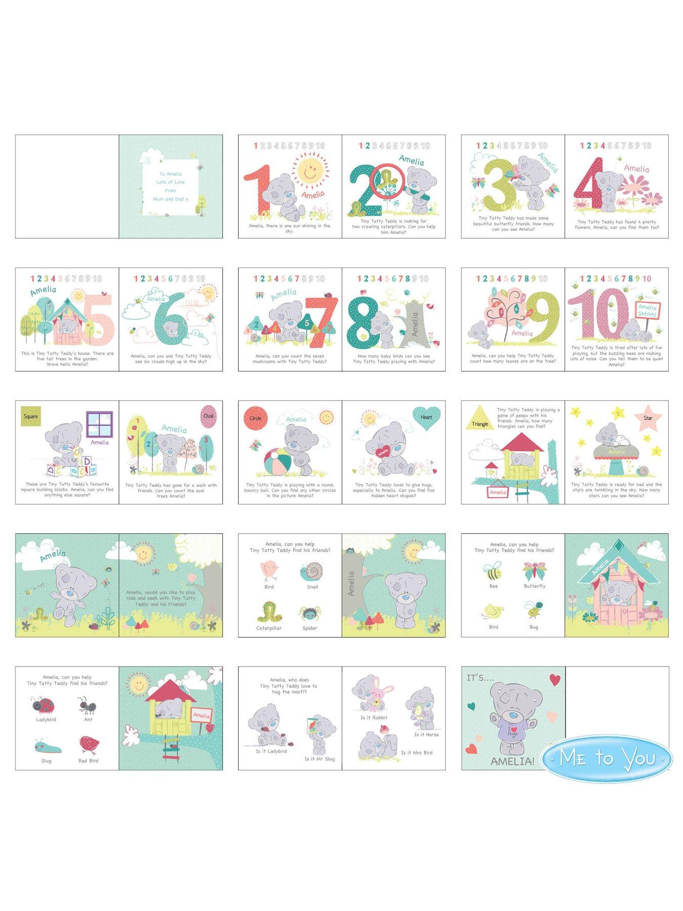 Image 4 of 4 of The Personalised Memento Company Personalised Tiny Tatty Teddy Learning Adventure Book