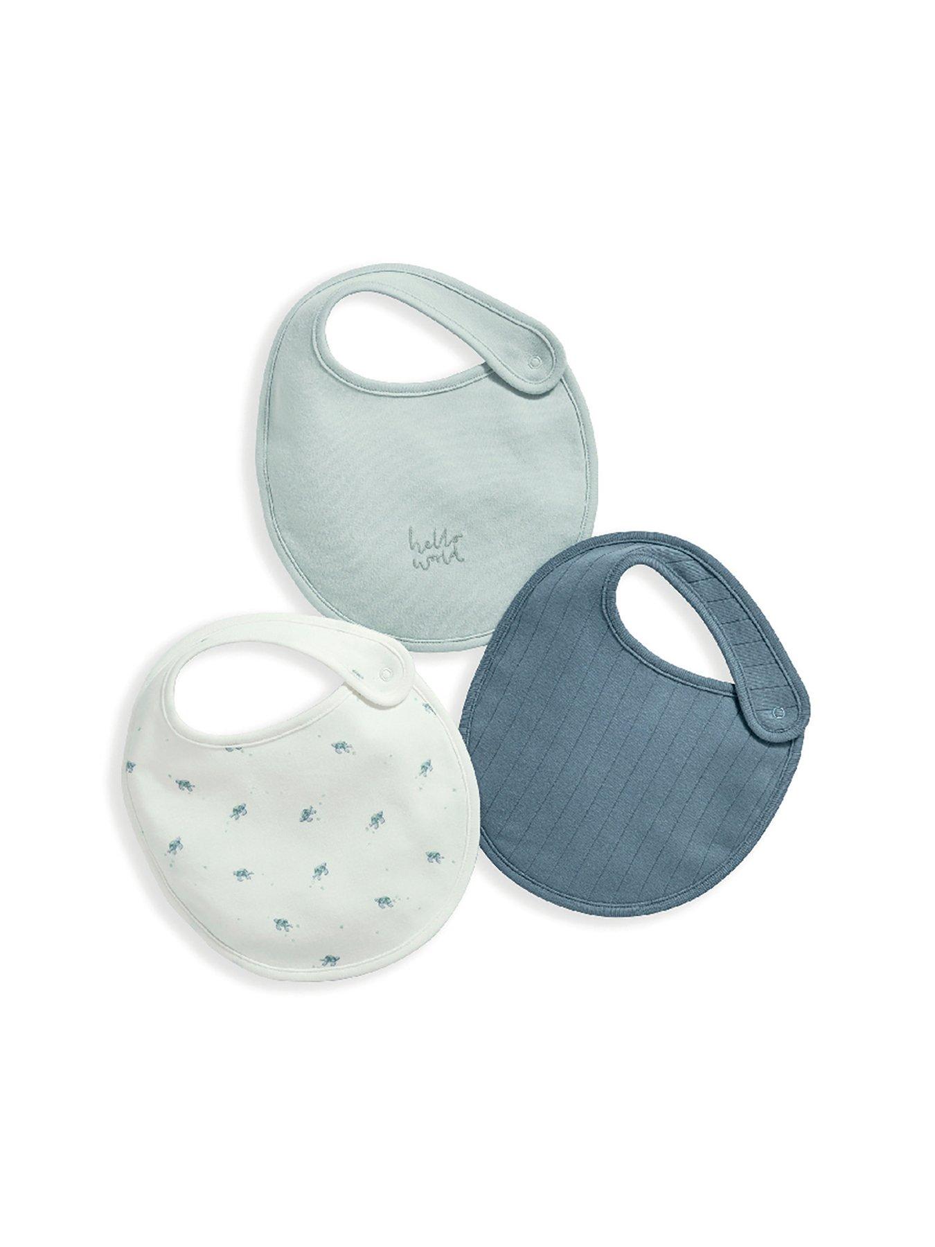 mamas-papas-baby-boys-3-pack-turtle-bib-set-greenfront