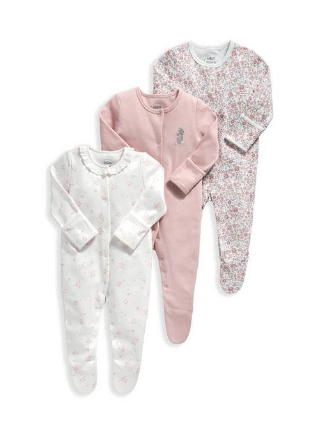 mamas-papas-baby-girls-3-pack-oh-darling-sleepsuits-pink