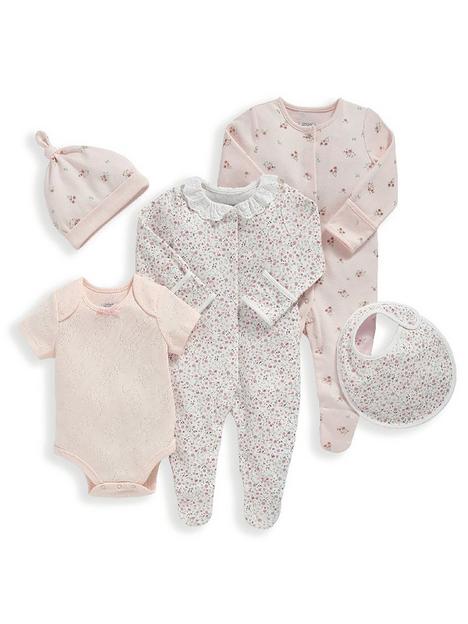 mamas-papas-baby-girls-5-piece-floral-set-pink