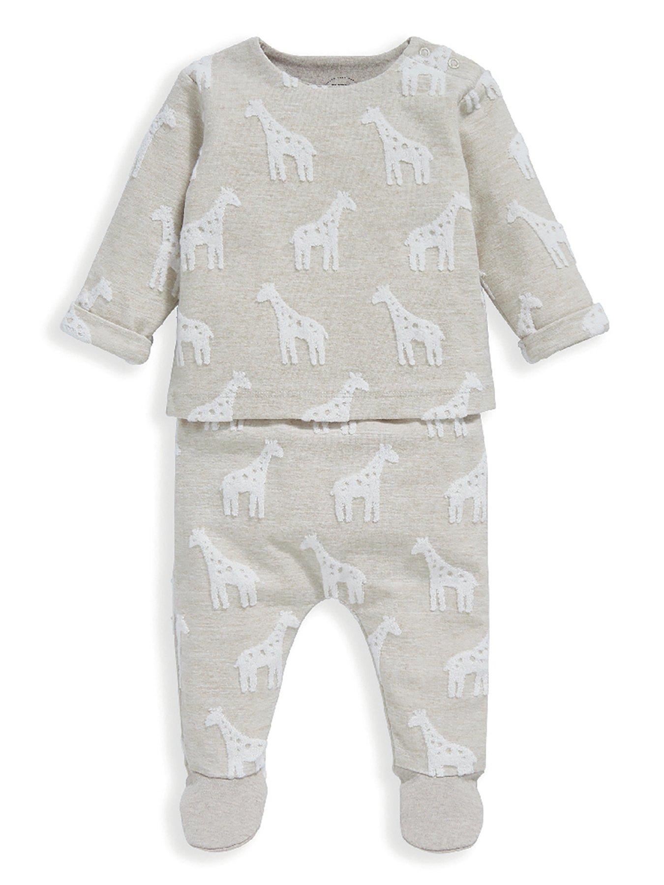 mamas-papas-baby-unisex-2-piece-giraffe-textured-set-beige