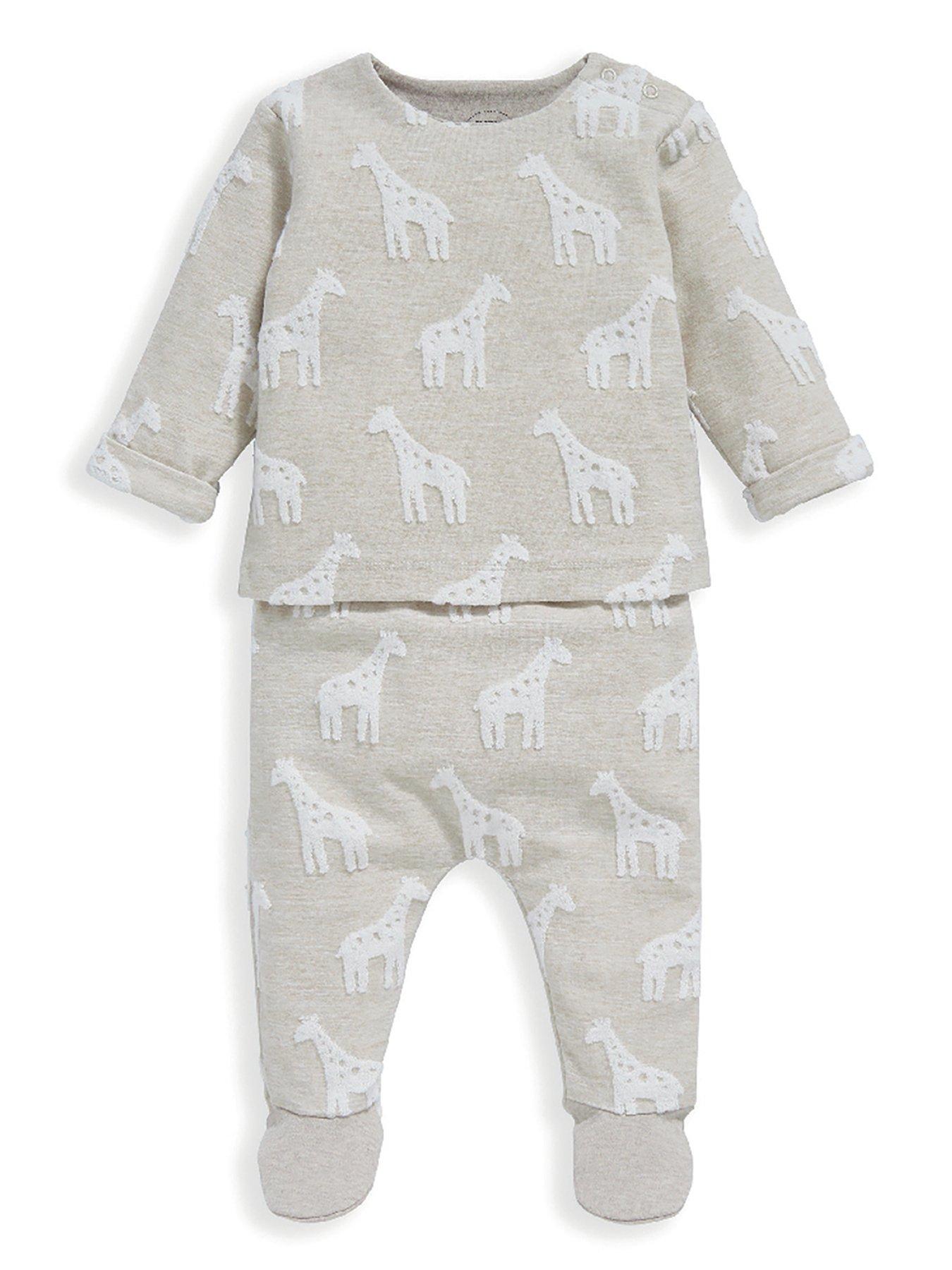 Mamas & Papas Baby Unisex 2 Piece Giraffe Textured Set - Beige