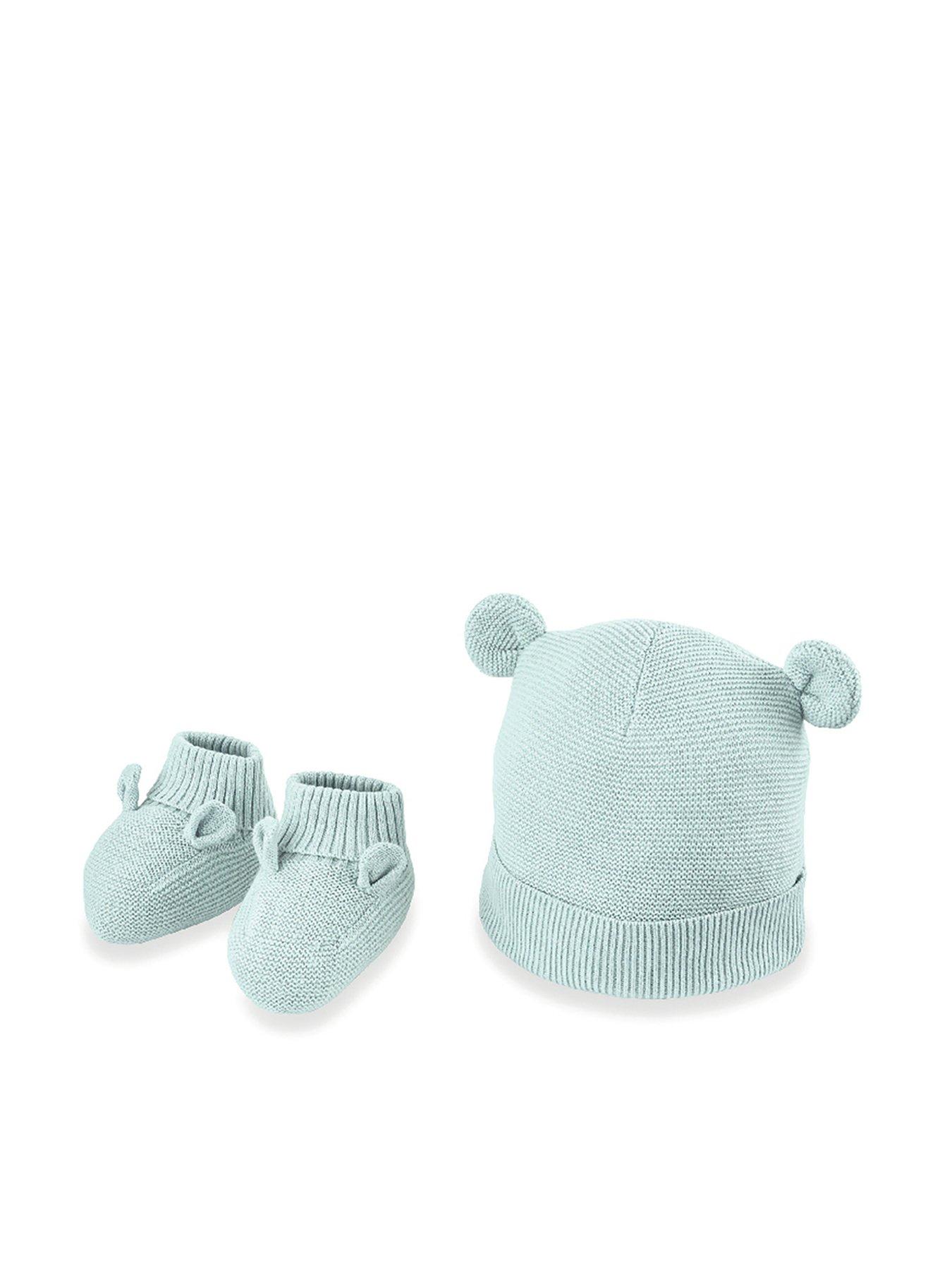 mamas-papas-baby-boys-knit-hat-amp-bootie-set-green