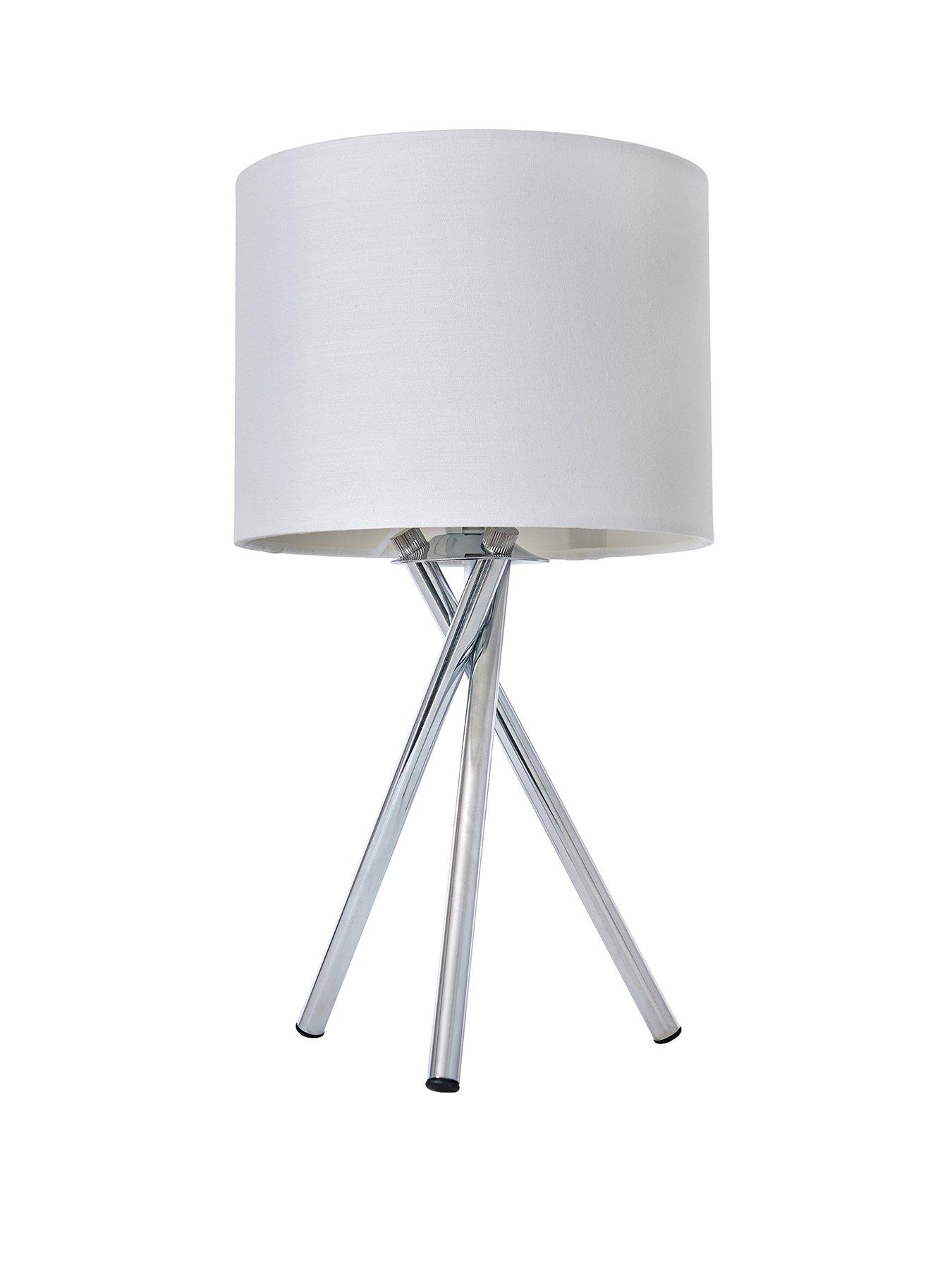 Silver tripod outlet table lamp