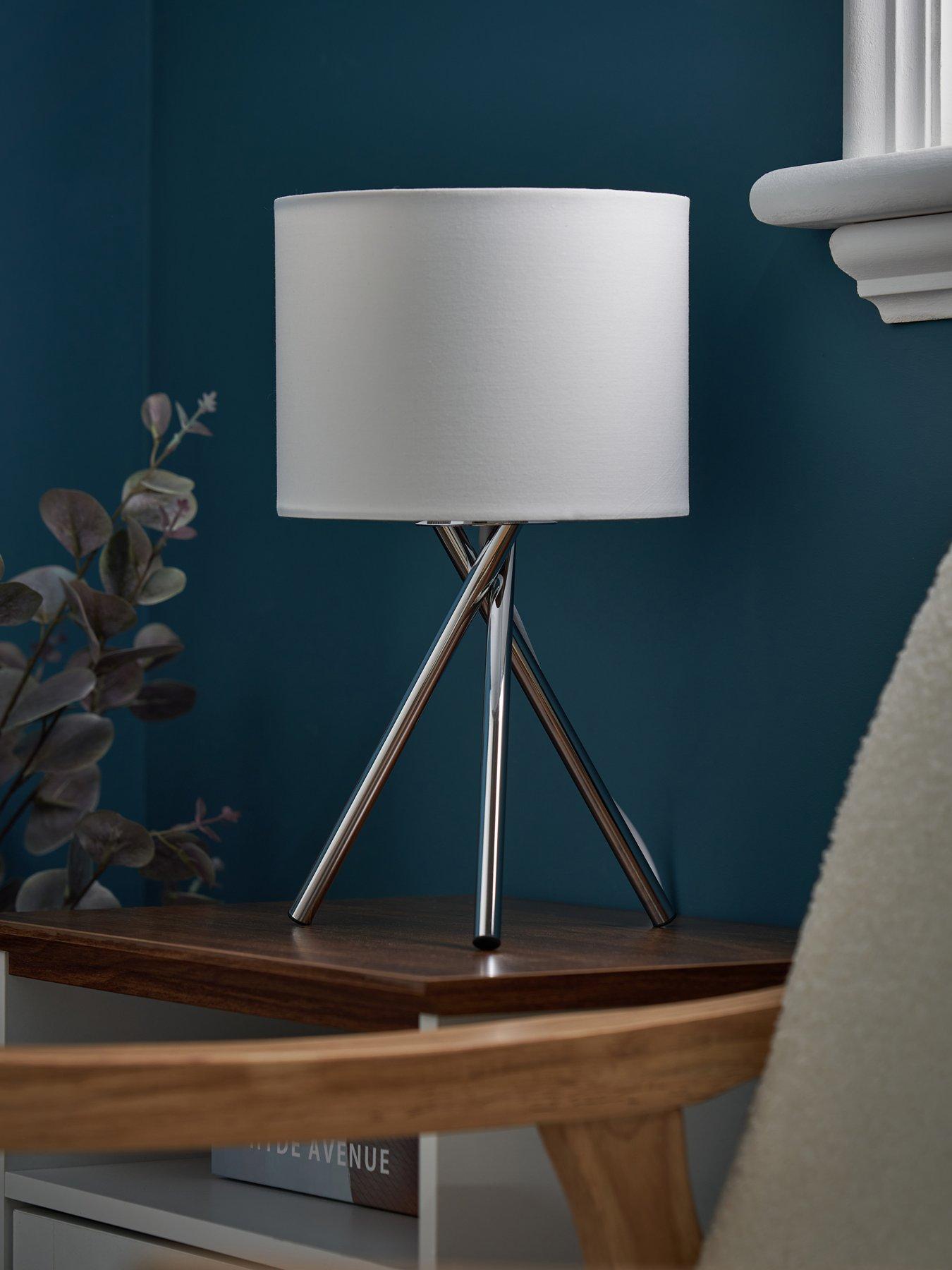 Image 4 of 6 of The Very Collection Tripod Bedside Table Lamp - Ivory