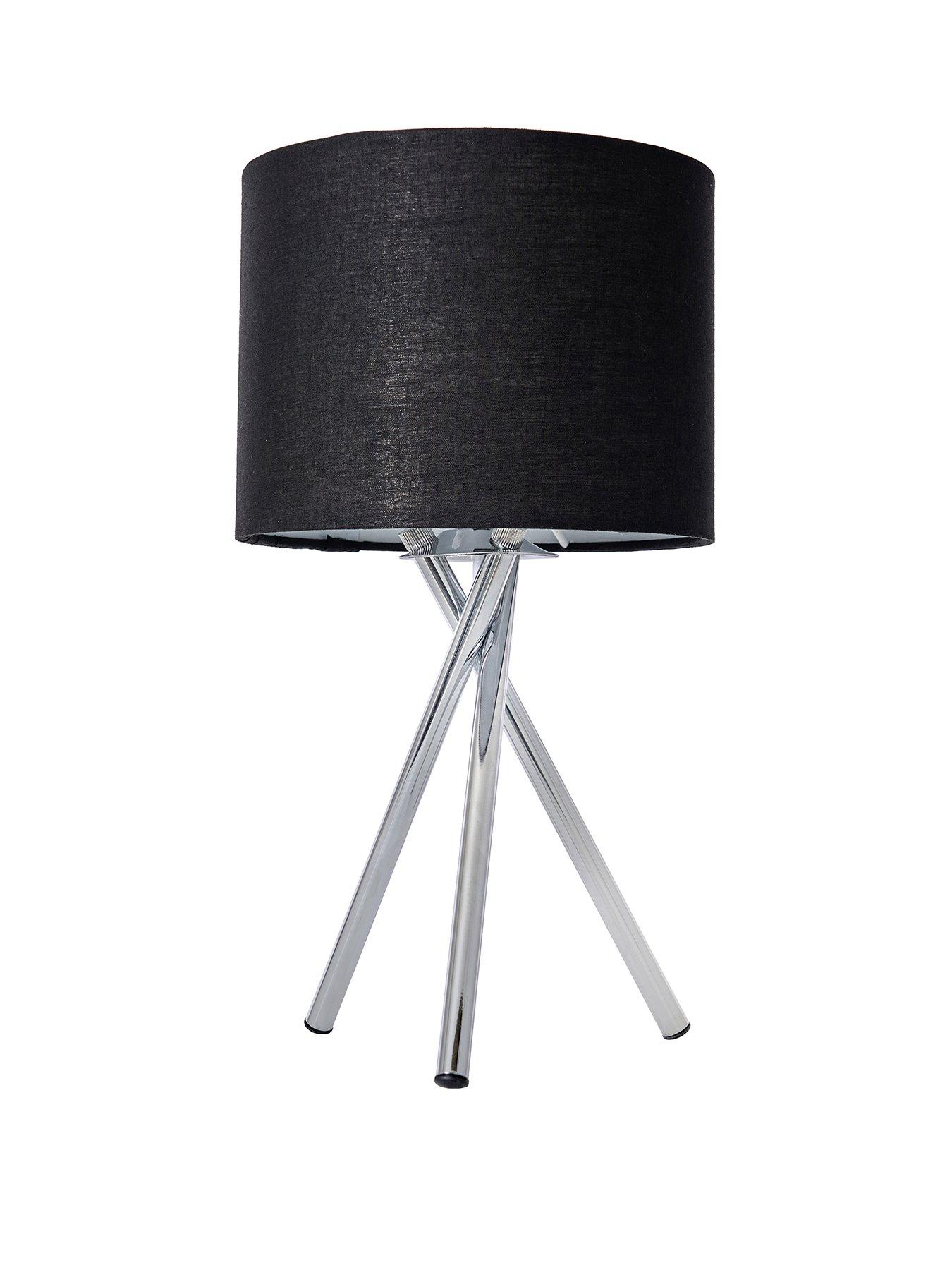 undefined Tripod Bedside Table Lamp - Black