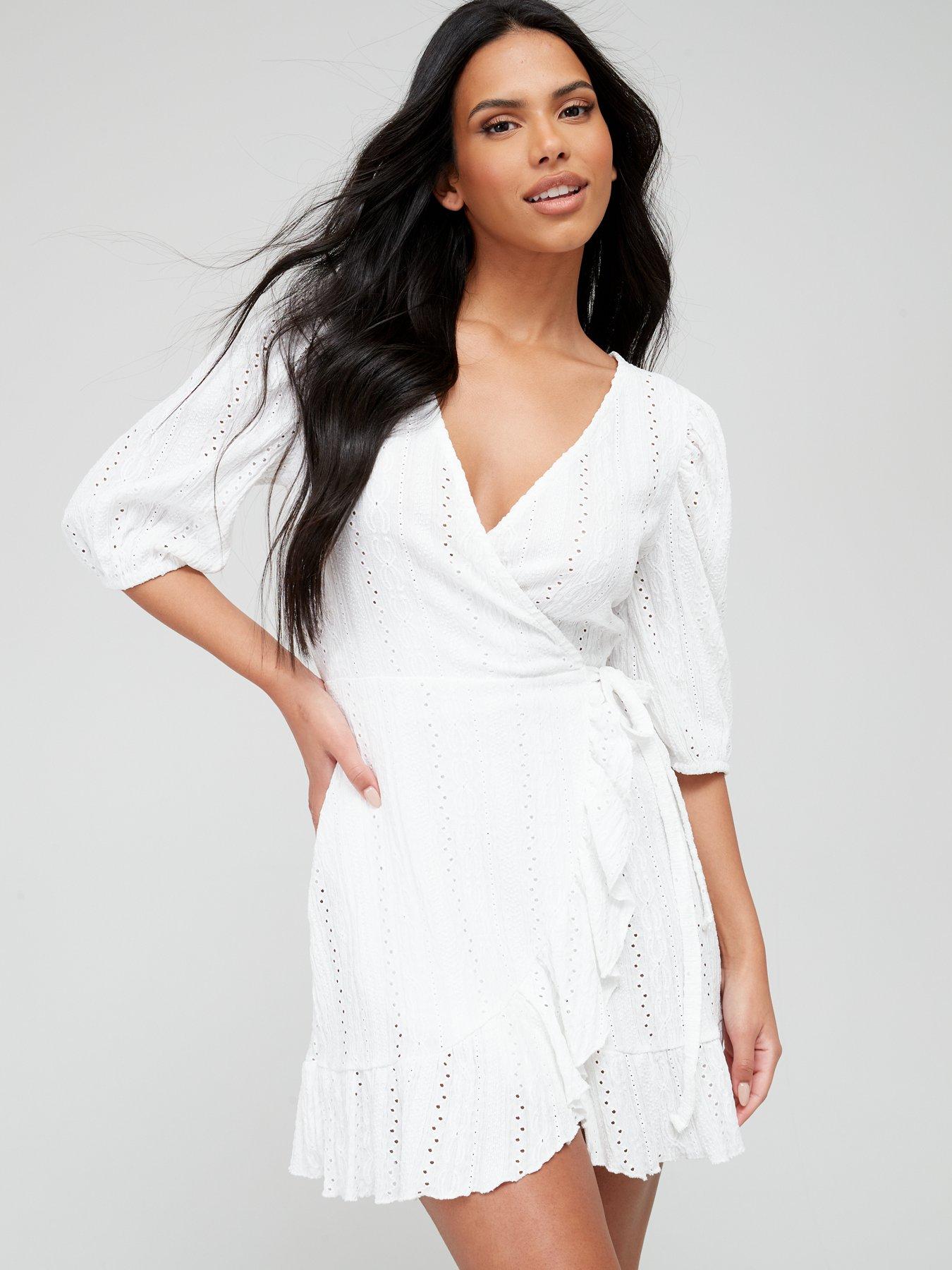 Broderie anglaise wrap dress best sale