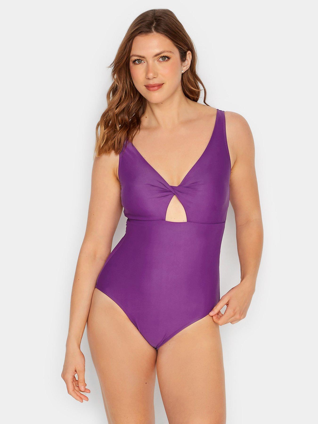 long-tall-sally-long-tall-sally-purple-twist-cut-out-swimsuit