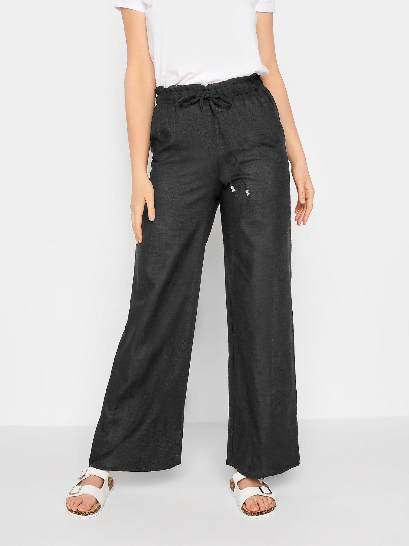 long-tall-sally-cotton-slub-wide-leg-trouser-black