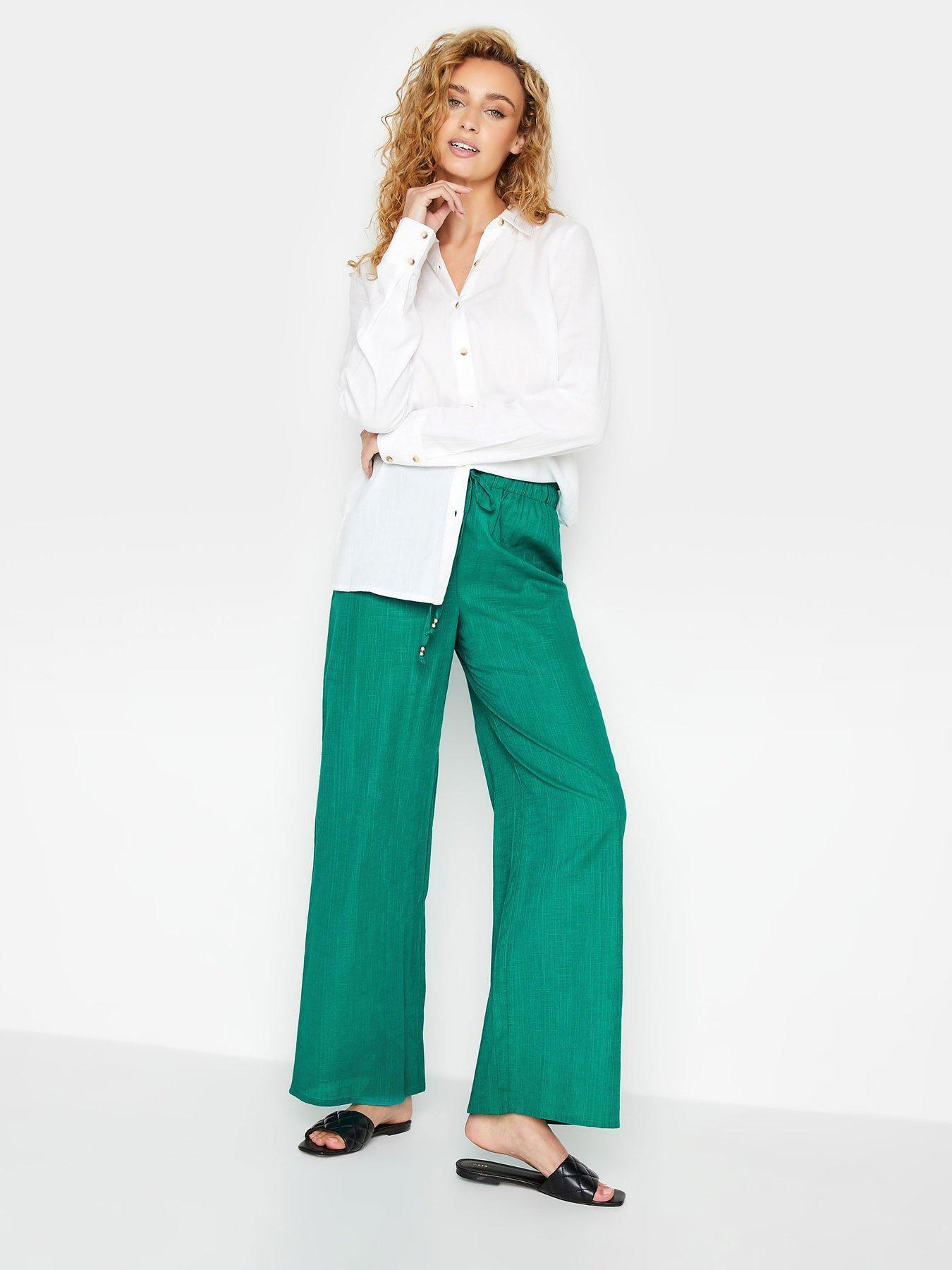 long-tall-sally-green-cotton-slub-wide-leg-trouserback