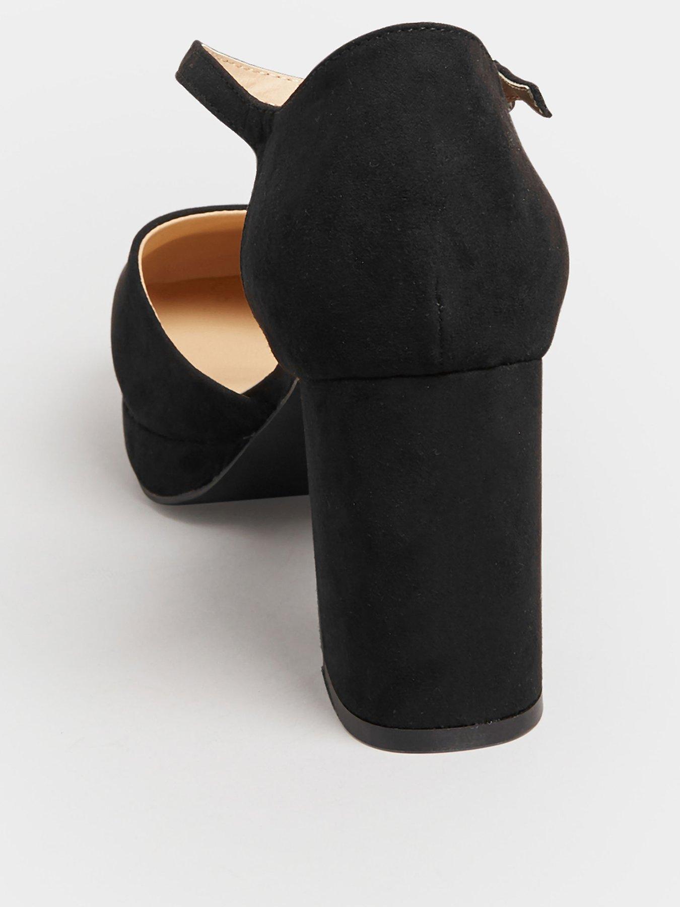 Image 2 of 4 of Yours Extra Wide Fit Platform Court Shoe -&nbsp;Black