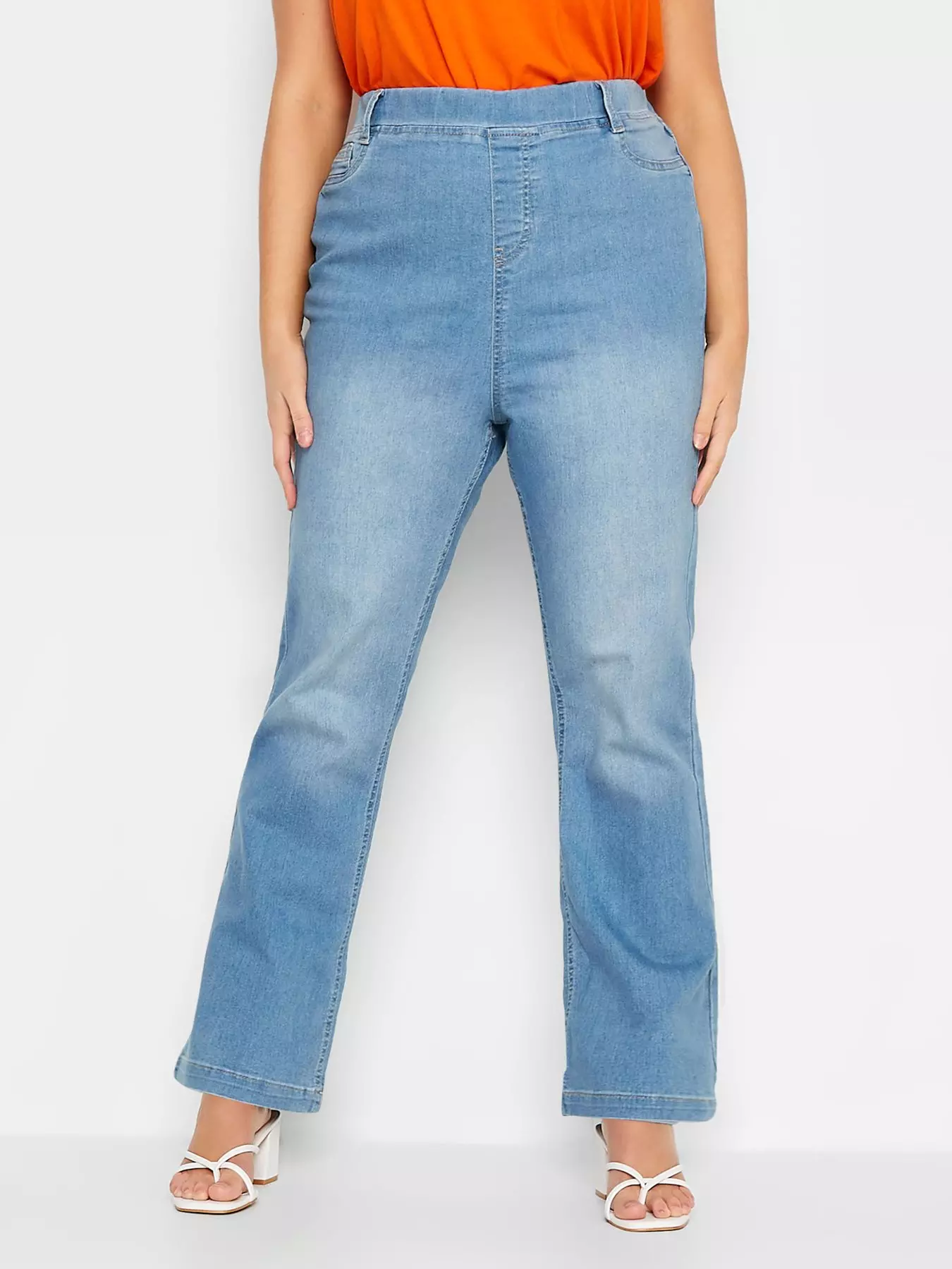 Yours Curve Women's Pull-On Wide Leg Jean
