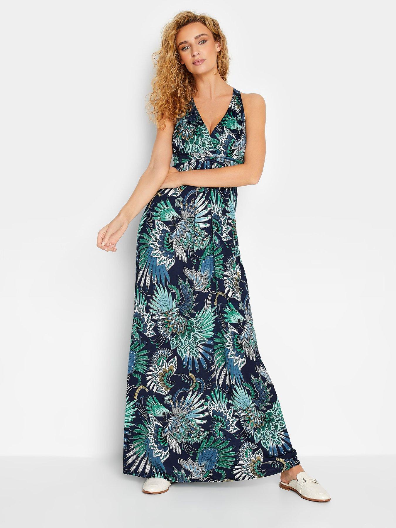 Long Tall Sally Blue V Neck Floral Maxi Dress