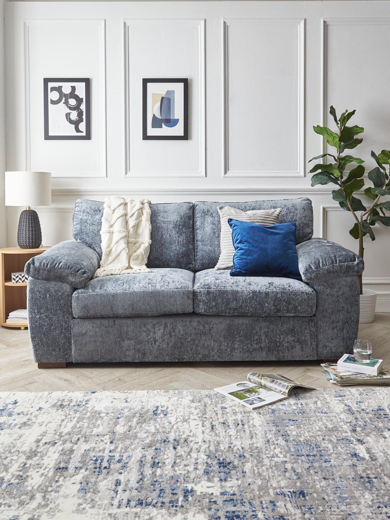 Very Home Salerno Standard 2 Seater Fabric Sofa - Blue Grey - FSC® Certified