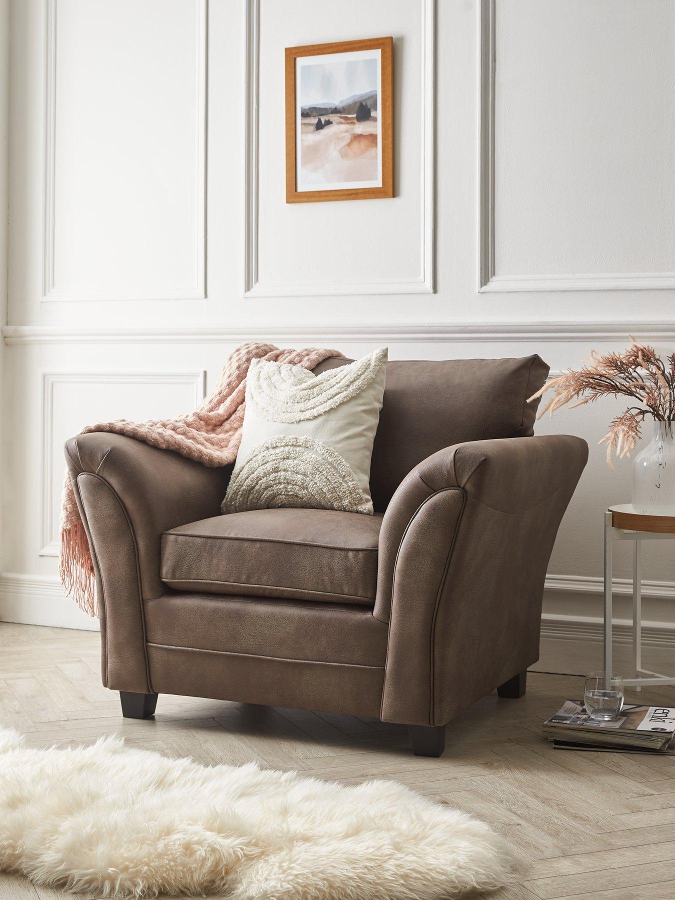 Image 1 of 6 of Very Home Dury Leather Look Armchair&nbsp;- FSC&reg; Certified