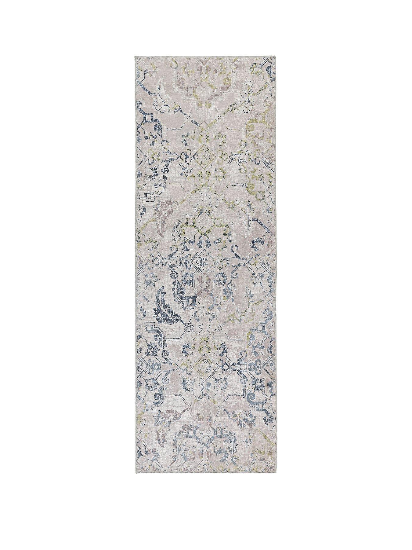 Image 1 of 3 of The Very Collection My Washable Florence Runner &nbsp;67 x 200 cm - Blue/Cream