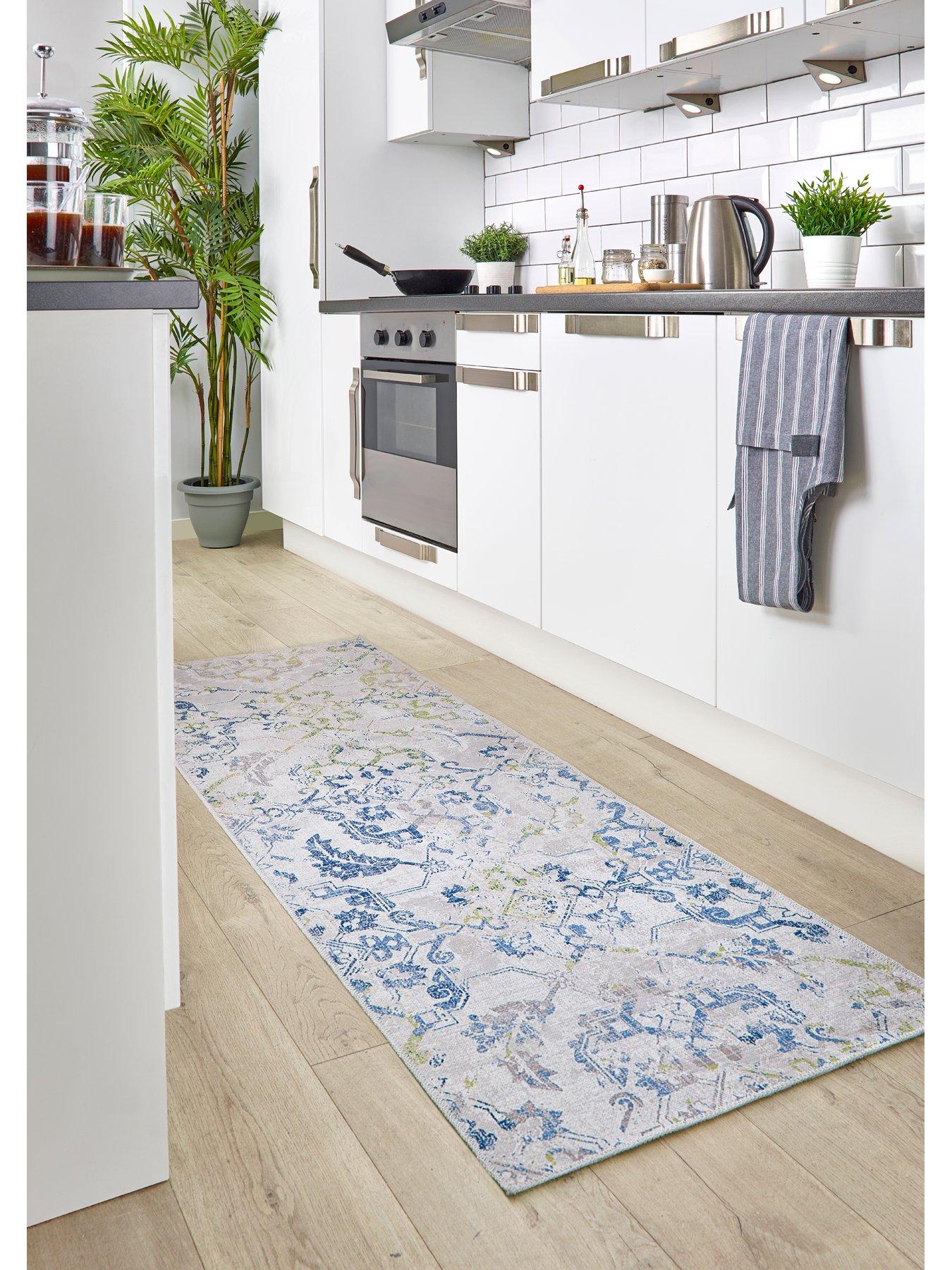 Image 2 of 3 of The Very Collection My Washable Florence Runner &nbsp;67 x 200 cm - Blue/Cream