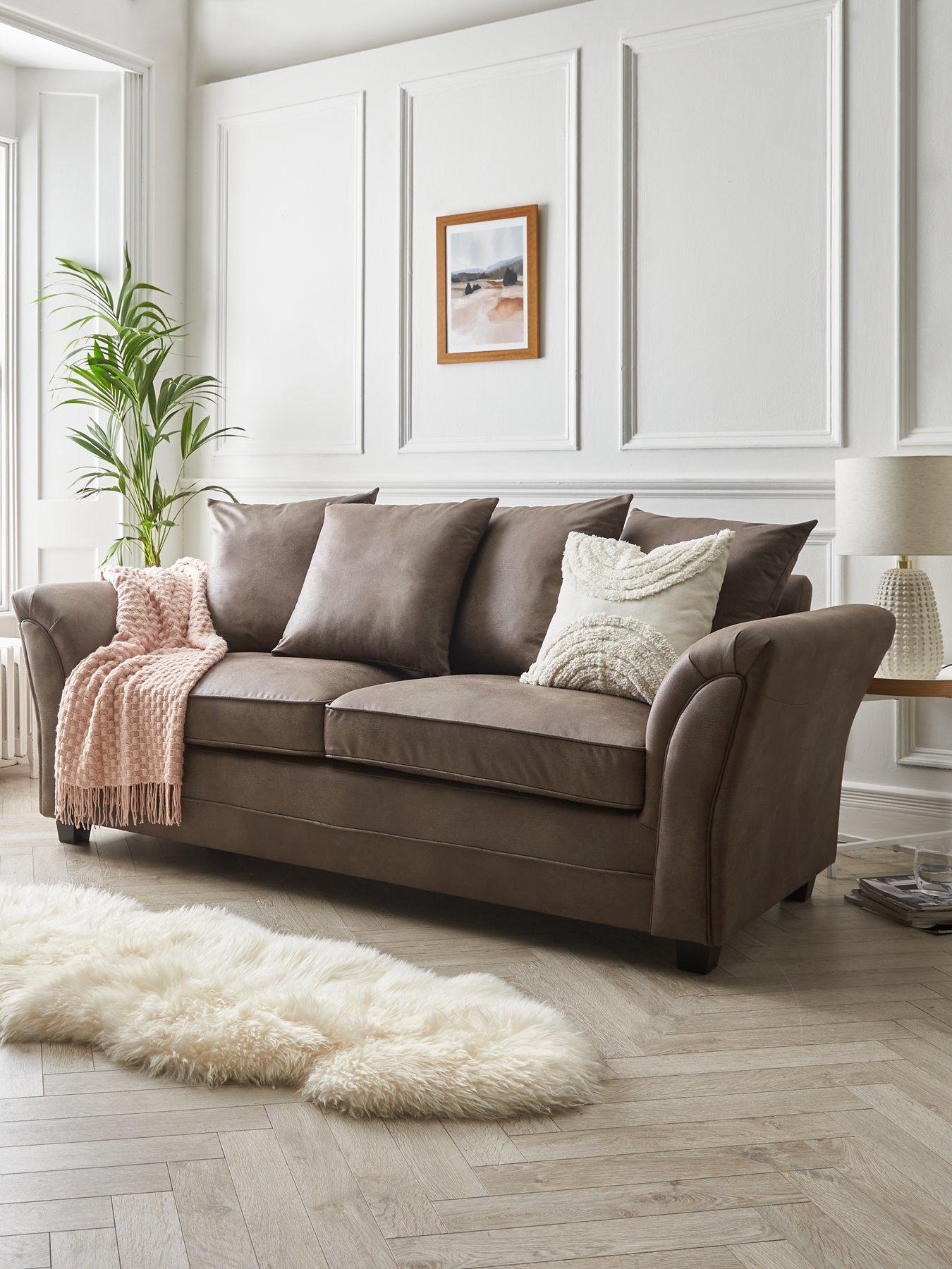 The Very Collection Dury Leather Look 3 Seater Sofa - FSC® Certified